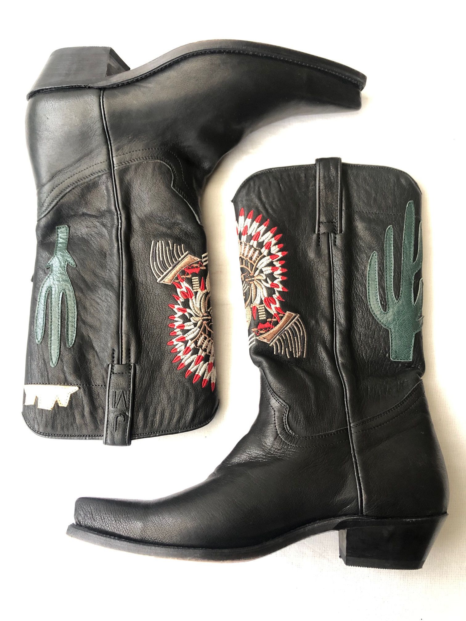 Other Tony Mora 1763 Black Smooth Leather Embroided Western Size US 10 / EU 43 - 2 Thumbnail