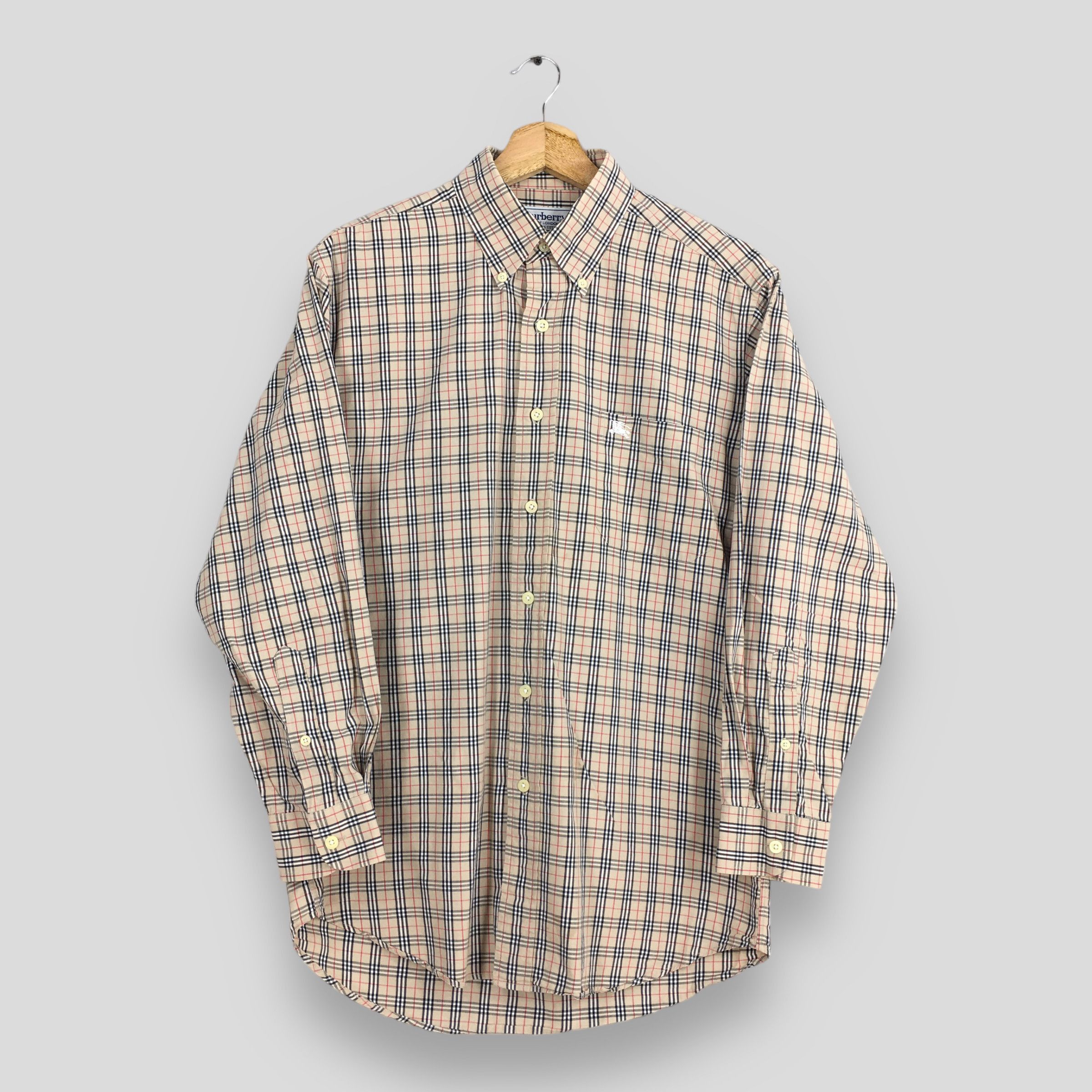 Burberry × Vintage Vintage Burberrys Nova Check Brown Tartan Oxfords Shirt M Size US M / EU 48-50 / 2 - 1 Thumbnail