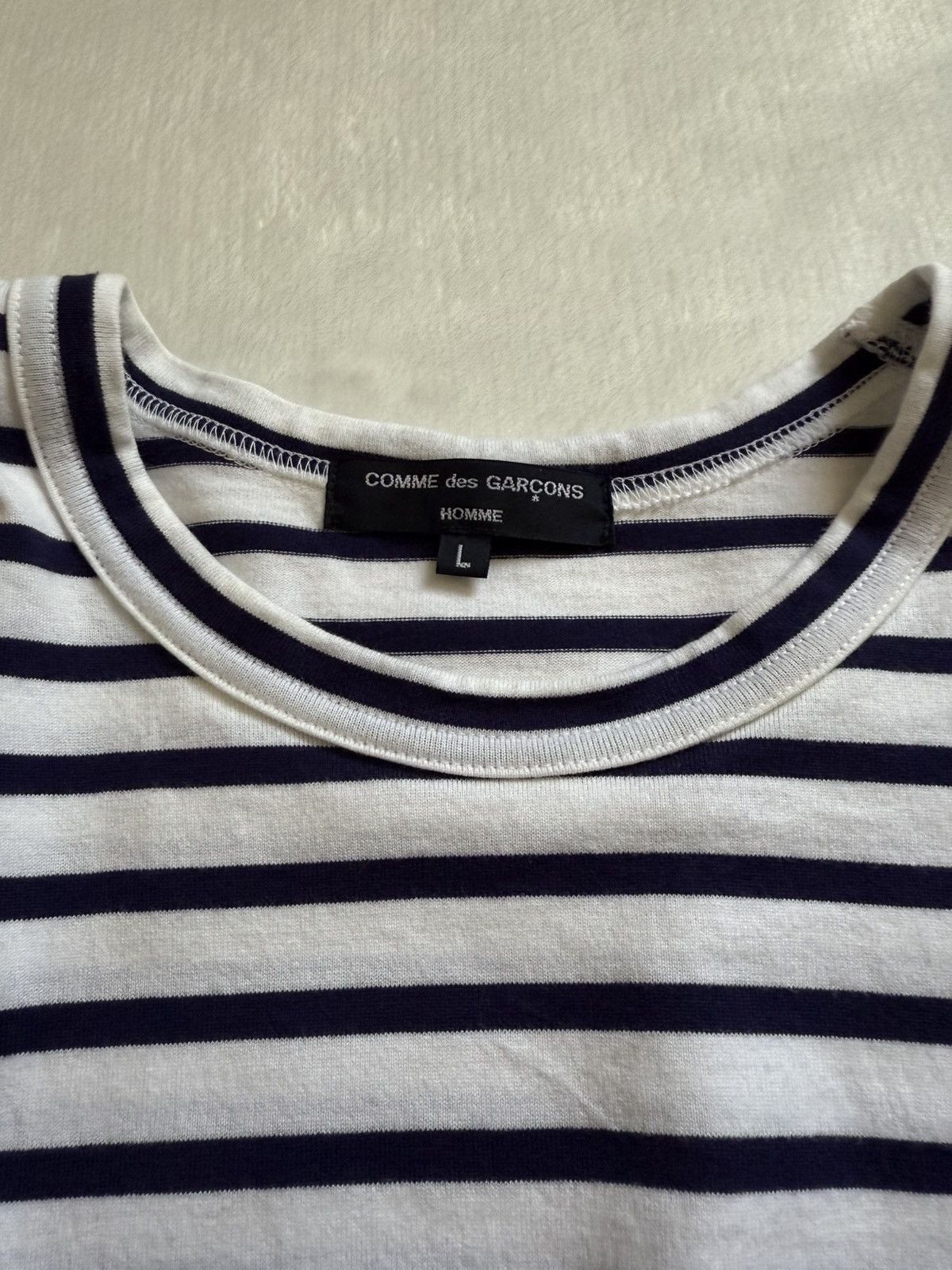 Comme des Garcons Comme Des Garcons Homme Long Sleeve Stripe T-Shirt (L) Size US L / EU 52-54 / 3 - 5 Thumbnail