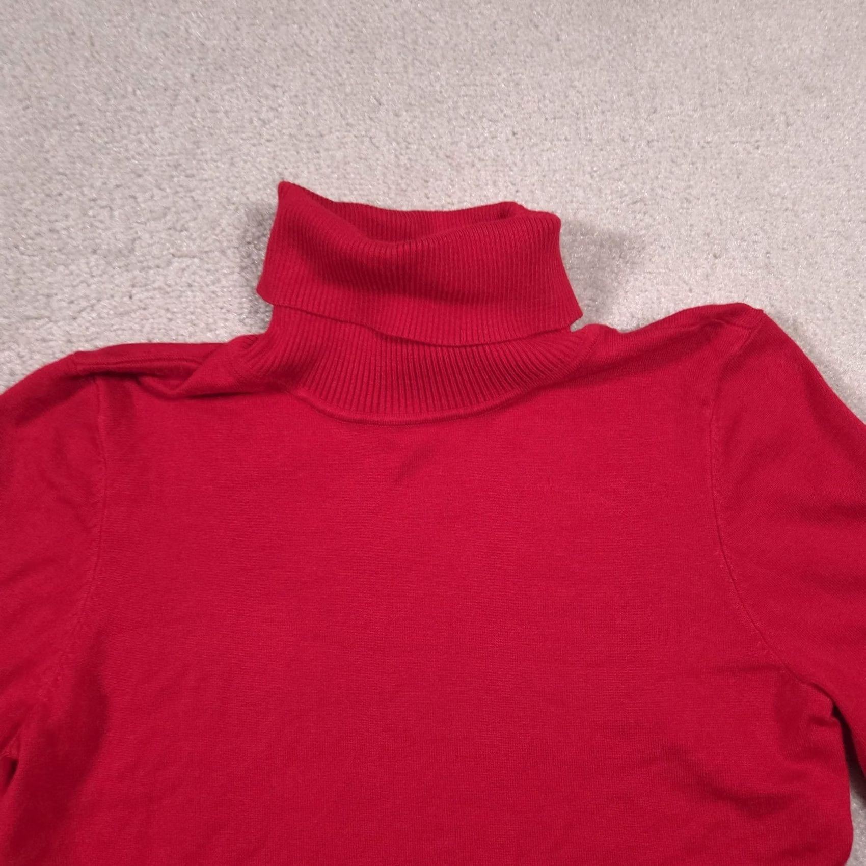 Calvin Klein Calvin Klein Sweater Womens M Red Turtleneck Knit Pullover Logo Rayon Nylon Size M / US 6-8 / IT 42-44 - 2 Thumbnail