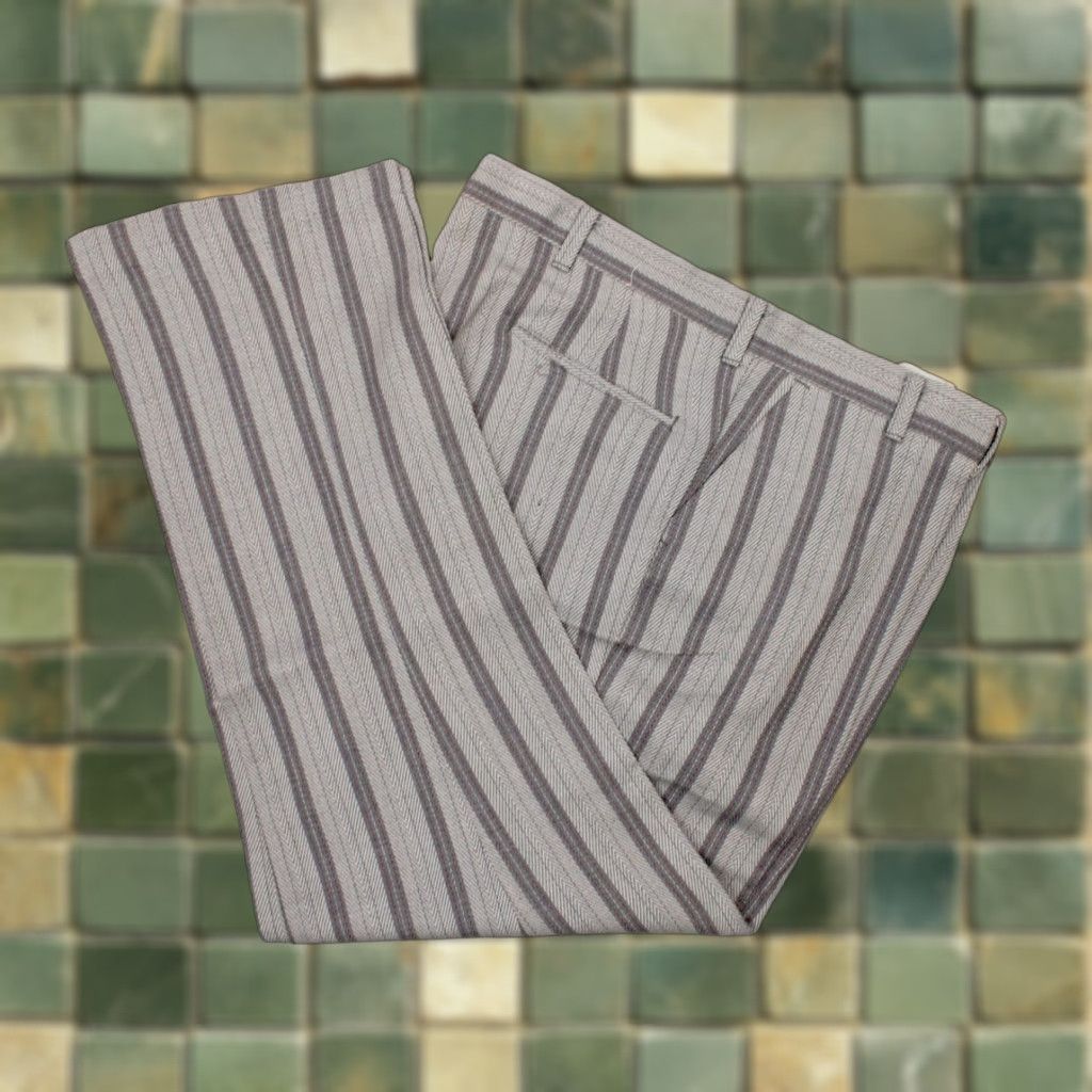 Vintage VINTAGE Mens VTG NOS 1960s Grey Striped Bootcut Pants Sz 38x30 60s Slacks Size US 38 / EU 54 - 1 Thumbnail