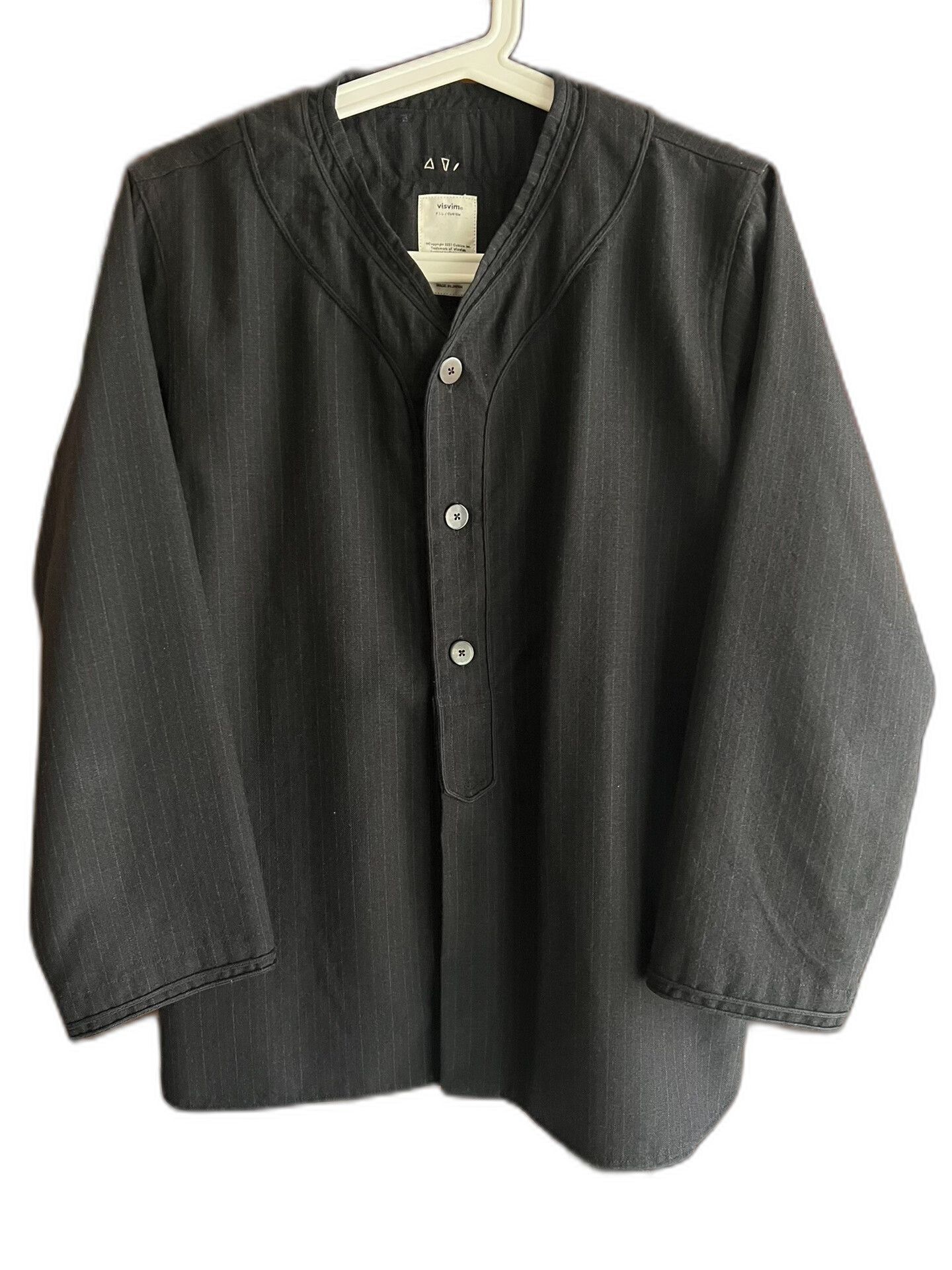 Visvim Visvim 18AW Dugout Striped Wool Shirt Size US L / EU 52-54 / 3 - 1 Thumbnail