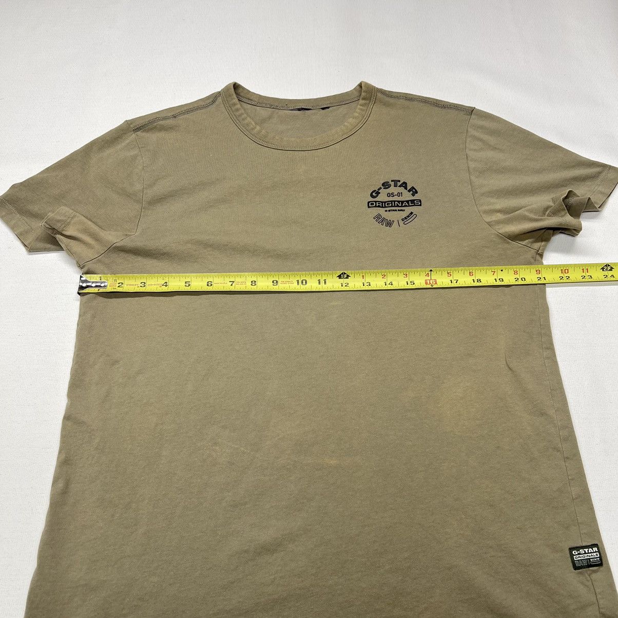 G-Star G Star Tee Shirt Green Logo Olive Raw Denim Originals Army Size US M / EU 48-50 / 2 - 16 Thumbnail