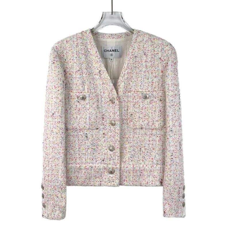 Chanel Chanel Pink Viscose Jacket for Women 0089 Size S / US 4 / IT 40 - 1 Thumbnail