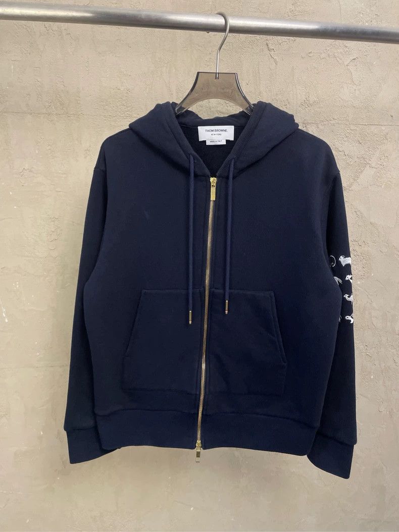Thom Browne Thom browne Navy blue embroidered animal four-striped show Size US XS / EU 42 / 0 - 1 Thumbnail
