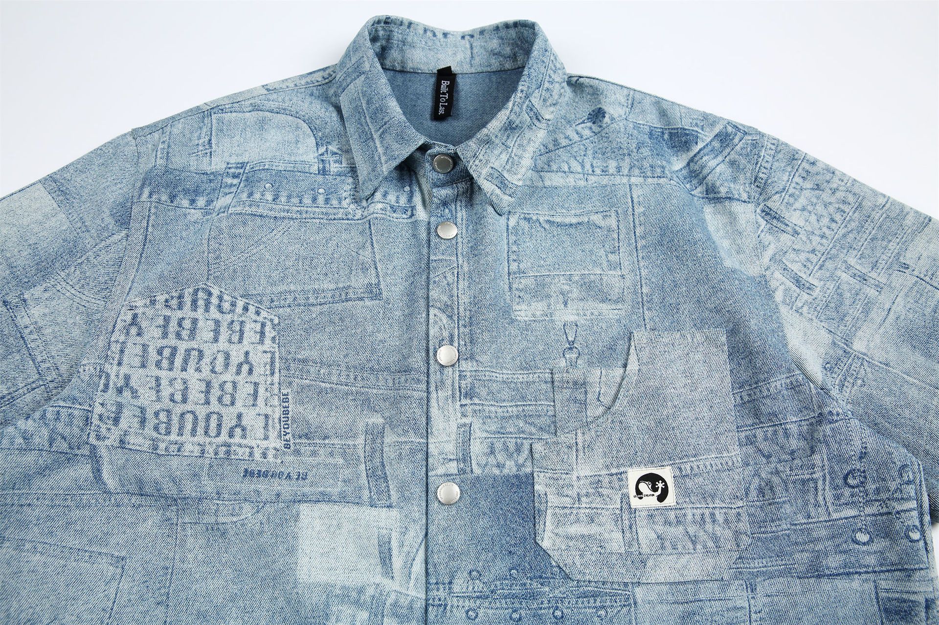 Japanese Brand × Vintage Vintage washed stitching loose casual denim shirt Size US M / EU 48-50 / 2 - 3 Thumbnail