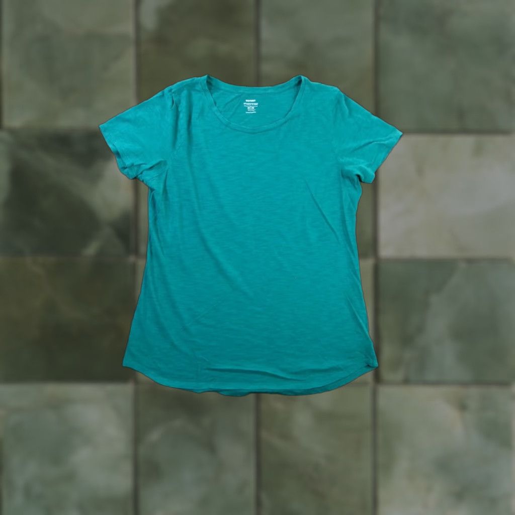 Old Navy Old Navy T-Shirt Women M Tall Green Basic Classic Casual Short Sleeve Pullover 100% Cotton Easy Care Workwear Day Clothing Size M / US 6-8 / IT 42-44 - 1 Thumbnail