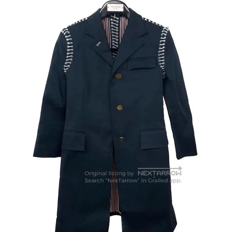 Thom Browne Thom Browne L Blue Cotton Trench Coat . Size L / US 10 / IT 46 - 1 Thumbnail