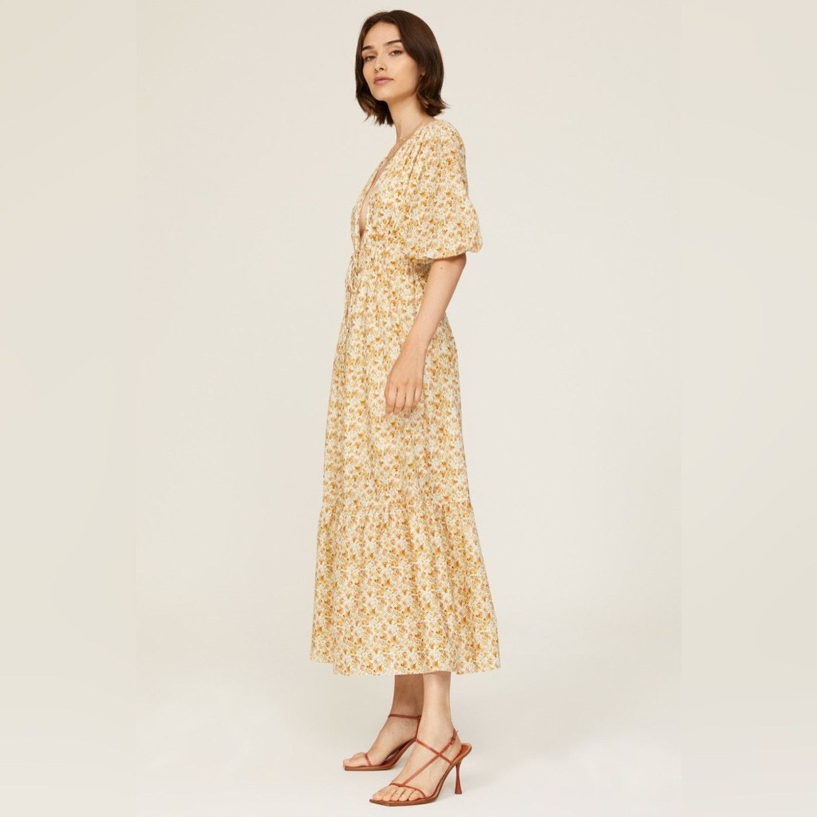 Significant Other Significant Other US 4 Adele Dress Yellow Floral Maxi Size S / US 4 / IT 40 - 3 Thumbnail