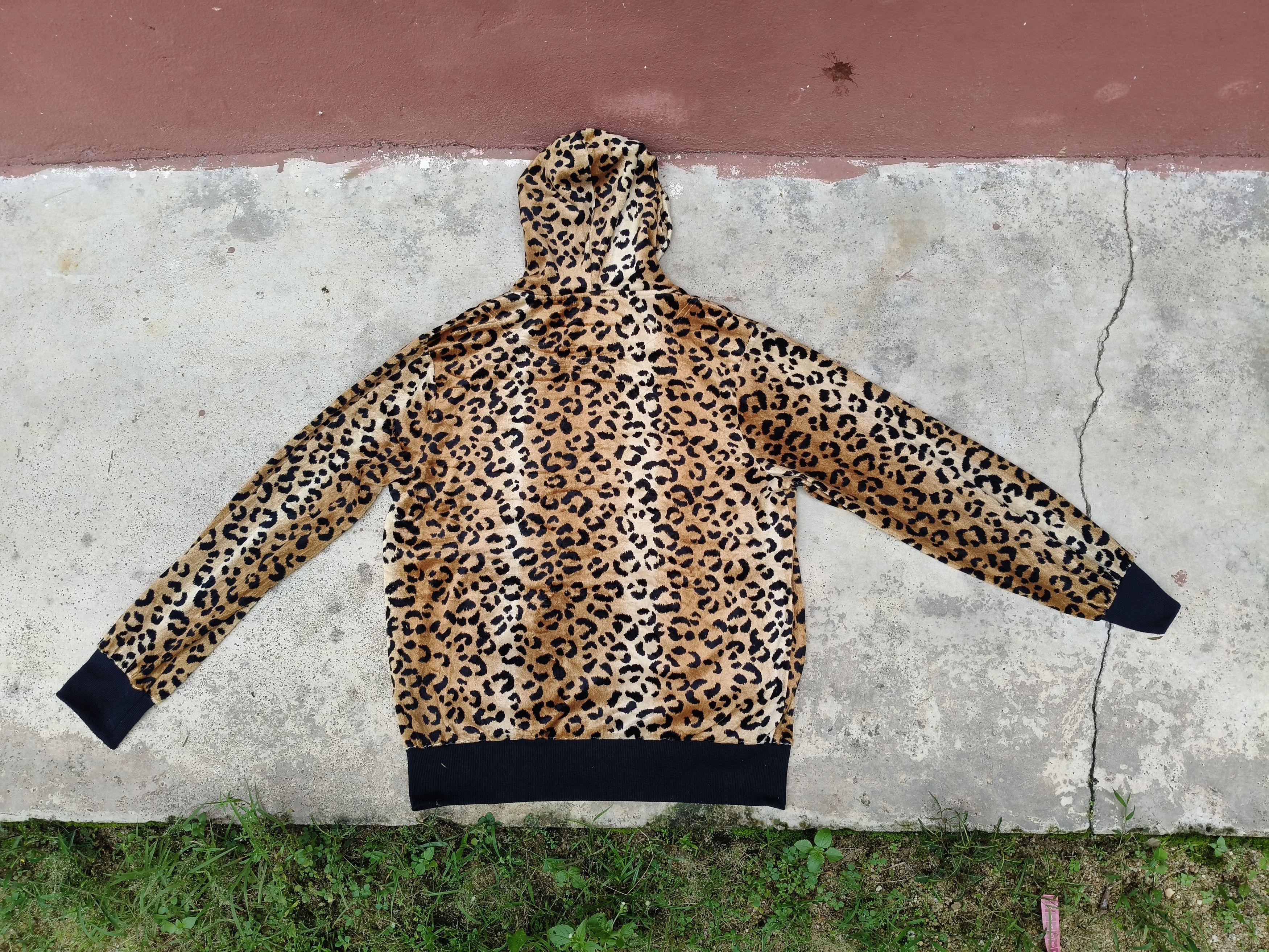 Japanese Brand Flash Blue Zipper Full Leopard Design Size L / US 10 / IT 46 - 4 Thumbnail