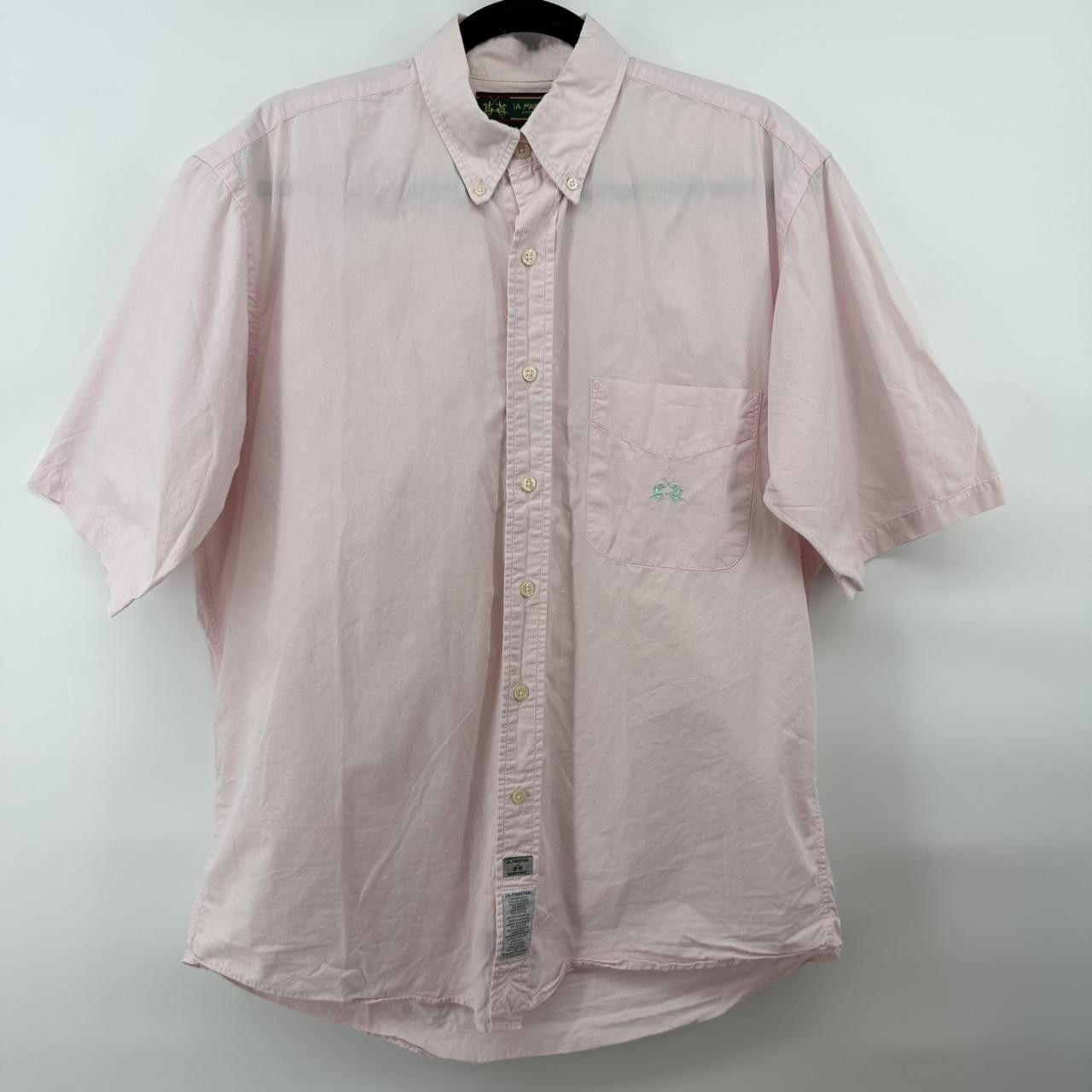 La Martina La Martina Shirt Men’s Medium Pink Button Down Short Sleeve Size US M / EU 48-50 / 2 - 1 Thumbnail