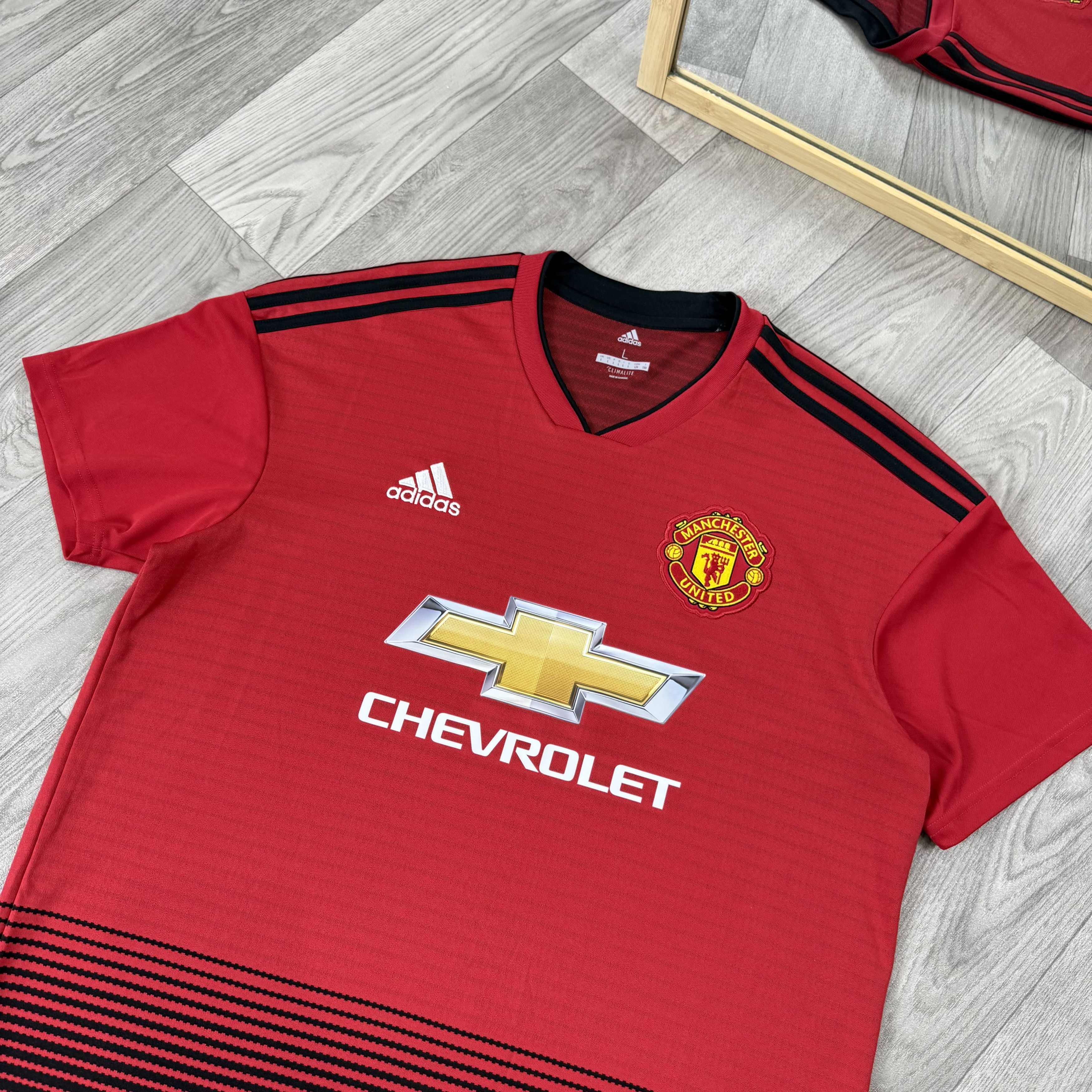 Adidas Adidas Manchester United 18/19 Home Jersey Tee Shirt Size US L / EU 52-54 / 3 - 4 Thumbnail