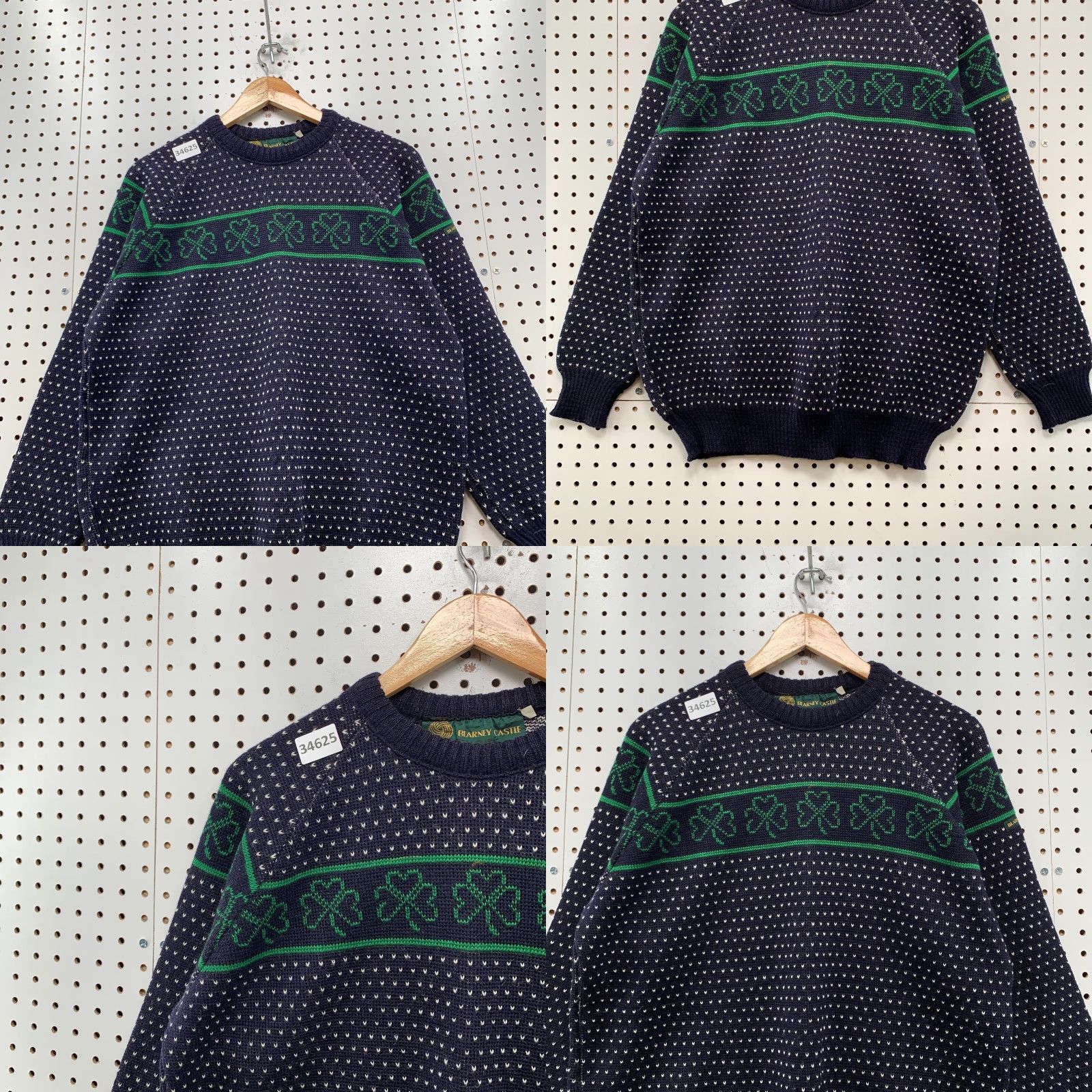 Vintage VINTAGE Blarney Sweater Shirt Mens Large Blue Ireland 22x27 Wool Pullover Crew Neck Knitted Knit Casual 20th Century Size US L / EU 52-54 / 3 - 8 Thumbnail