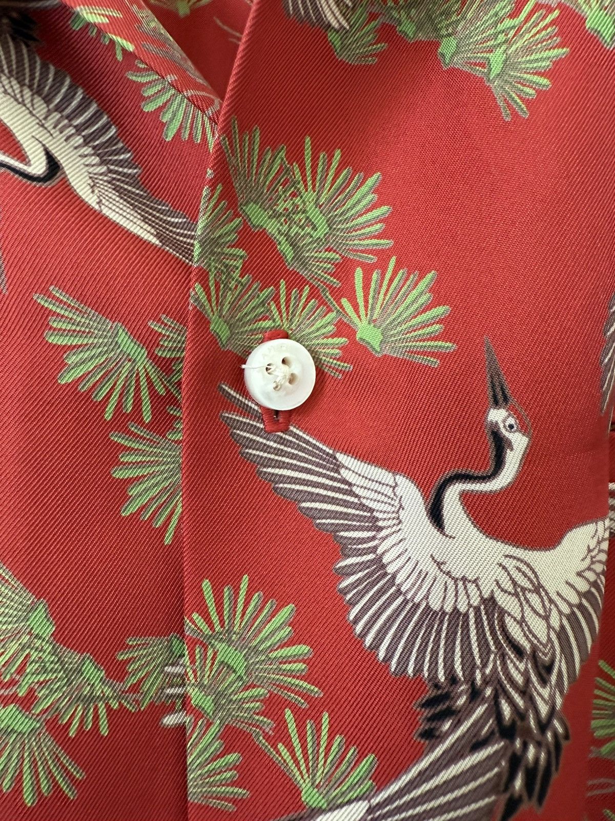 Amiri Amiri Crane Silk Button Up Shirt Size US M / EU 48-50 / 2 - 3 Thumbnail