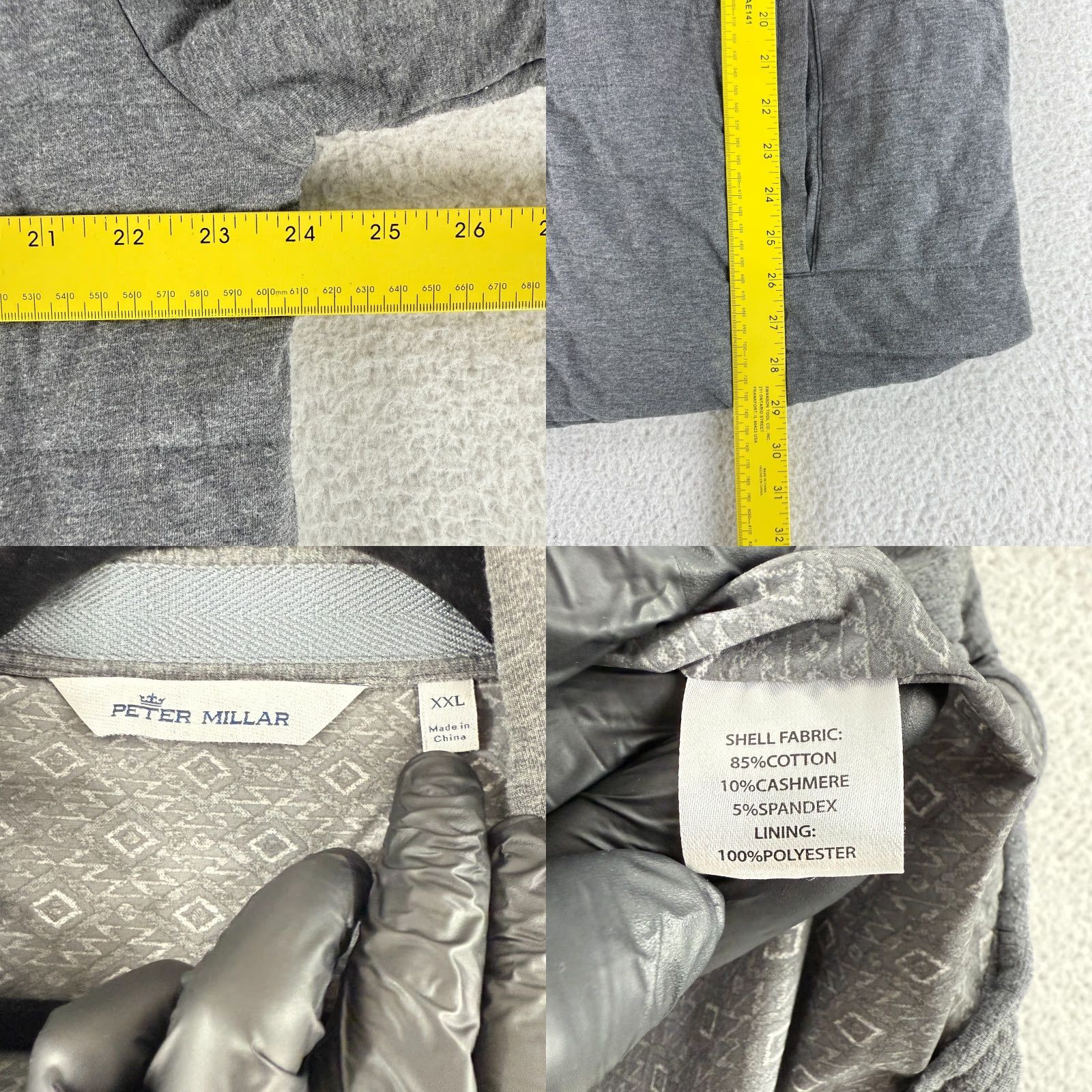 Peter Millar Peter Millar Quilted Jacket Mens Size XXL Gray Snap Button Long Sleeve Collared Size US XXL / EU 58 / 5 - 8 Thumbnail