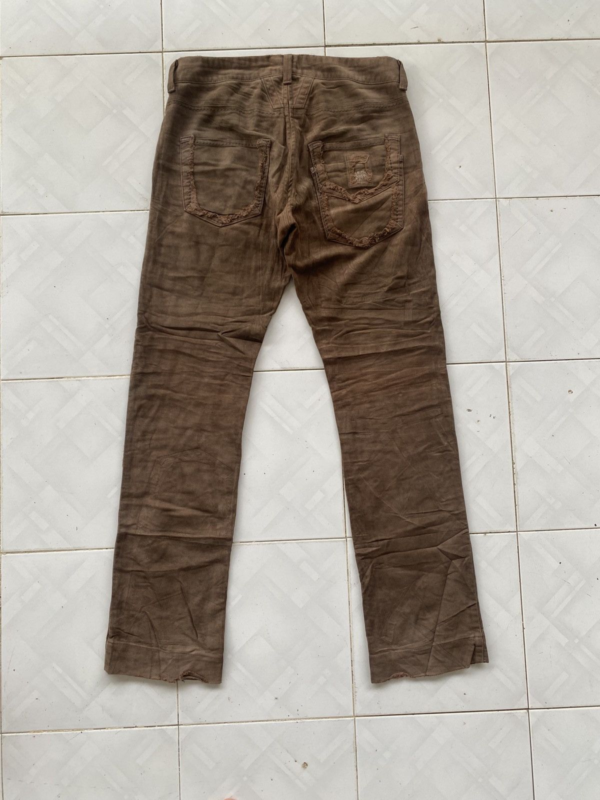 Marithe + Francois Girbaud MFG Distressed Whisky Brown Jeans Size US 32 / EU 48 - 2 Thumbnail