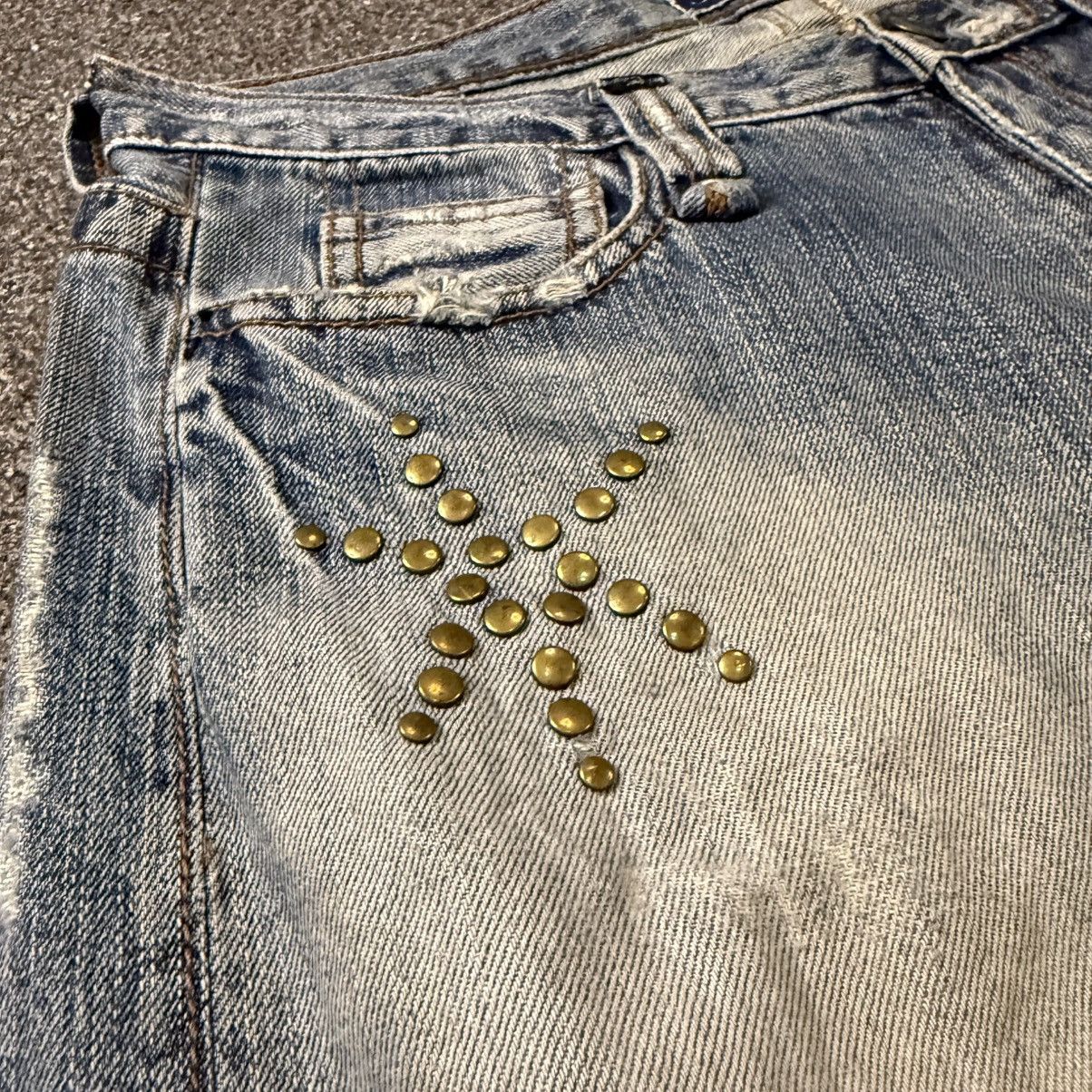 Tornado Mart Fudge Studded Stone Destroyed Jeans Denim Hysteric Y2k Style Size US 34 / EU 50 - 5 Thumbnail