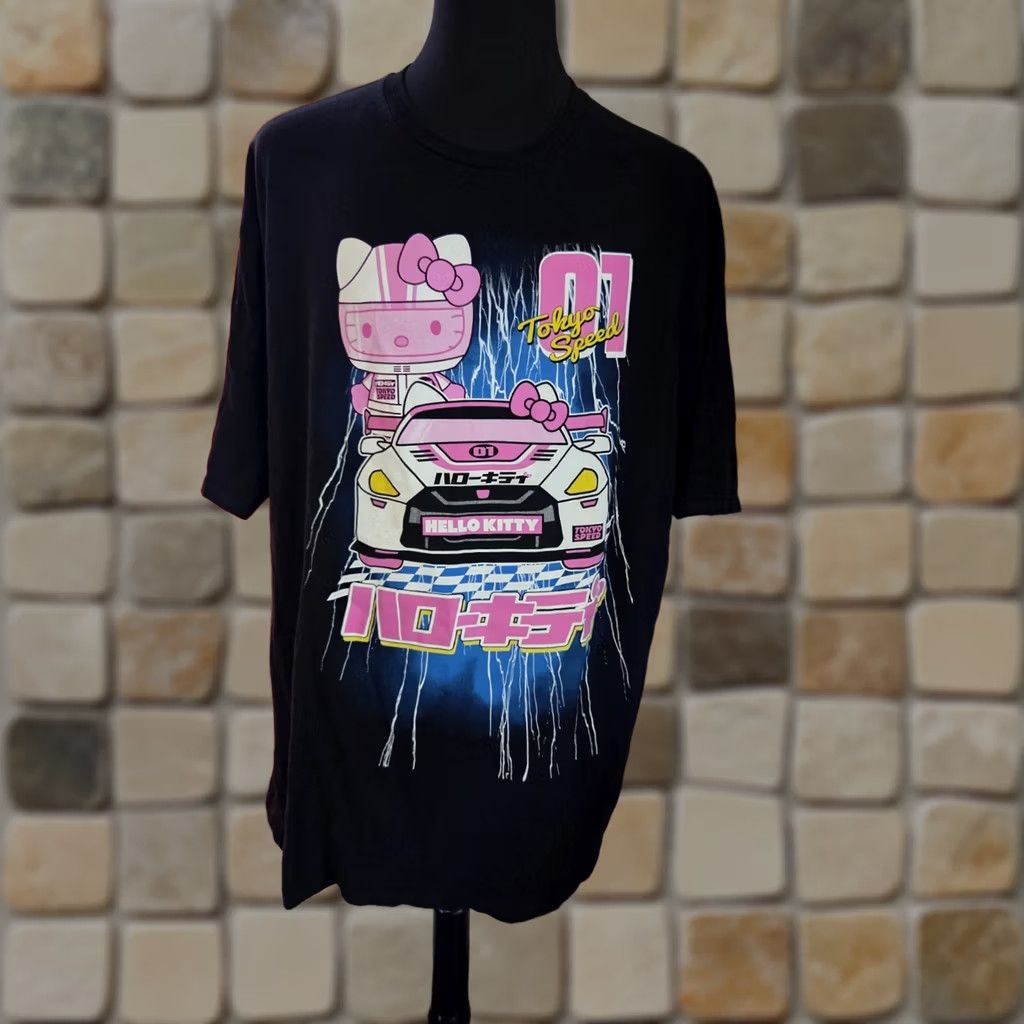 Vintage Hello Kitty Men's Tokyo Speed Racing Graphic T-Shirt Black Size 3XL Size US XXL / EU 58 / 5 - 1 Thumbnail