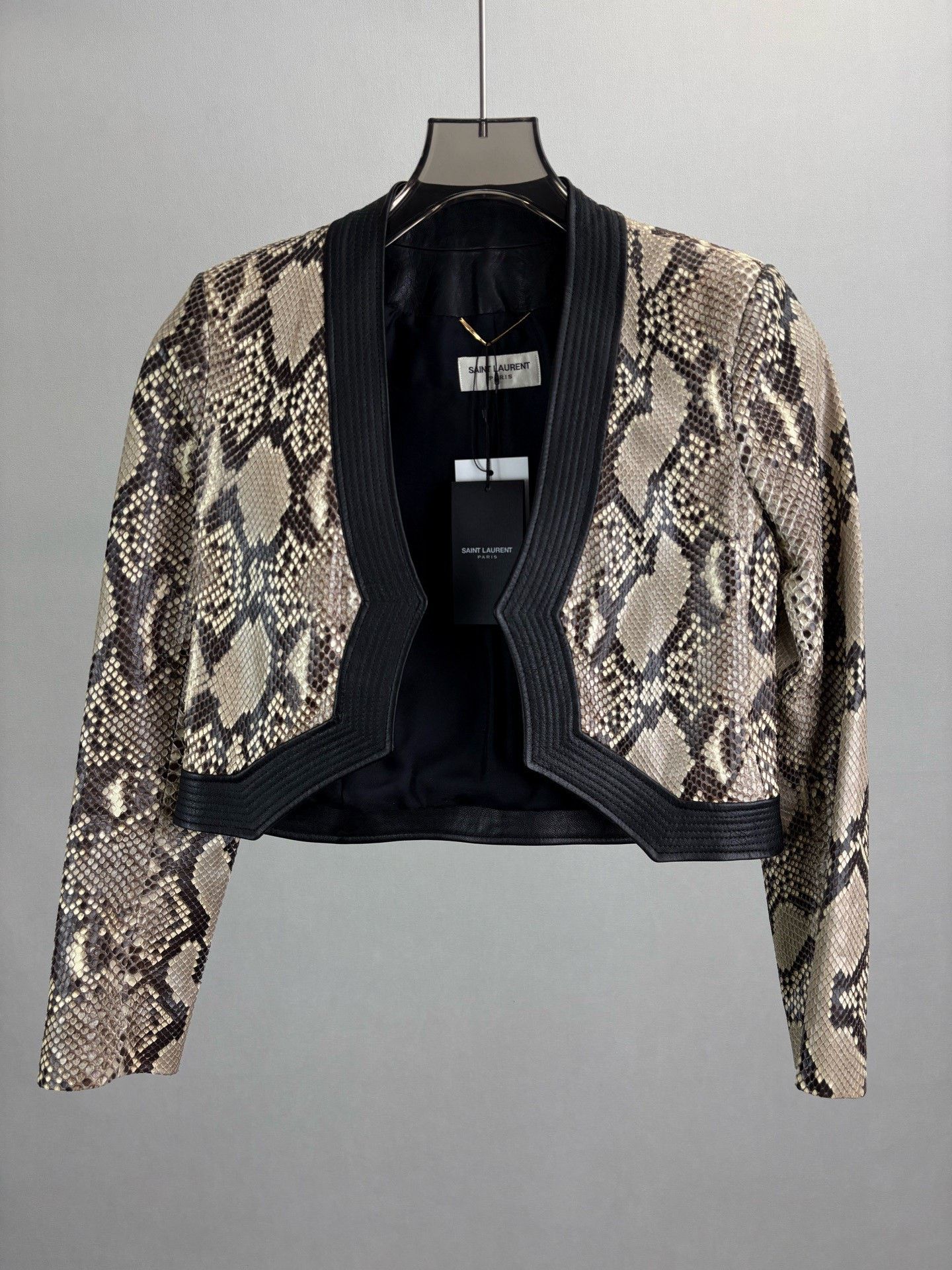 Saint Laurent Paris Saint Laurent Snakeskin Cropped Jacket Size XS / US 0-2 / IT 36-38 - 1 Thumbnail