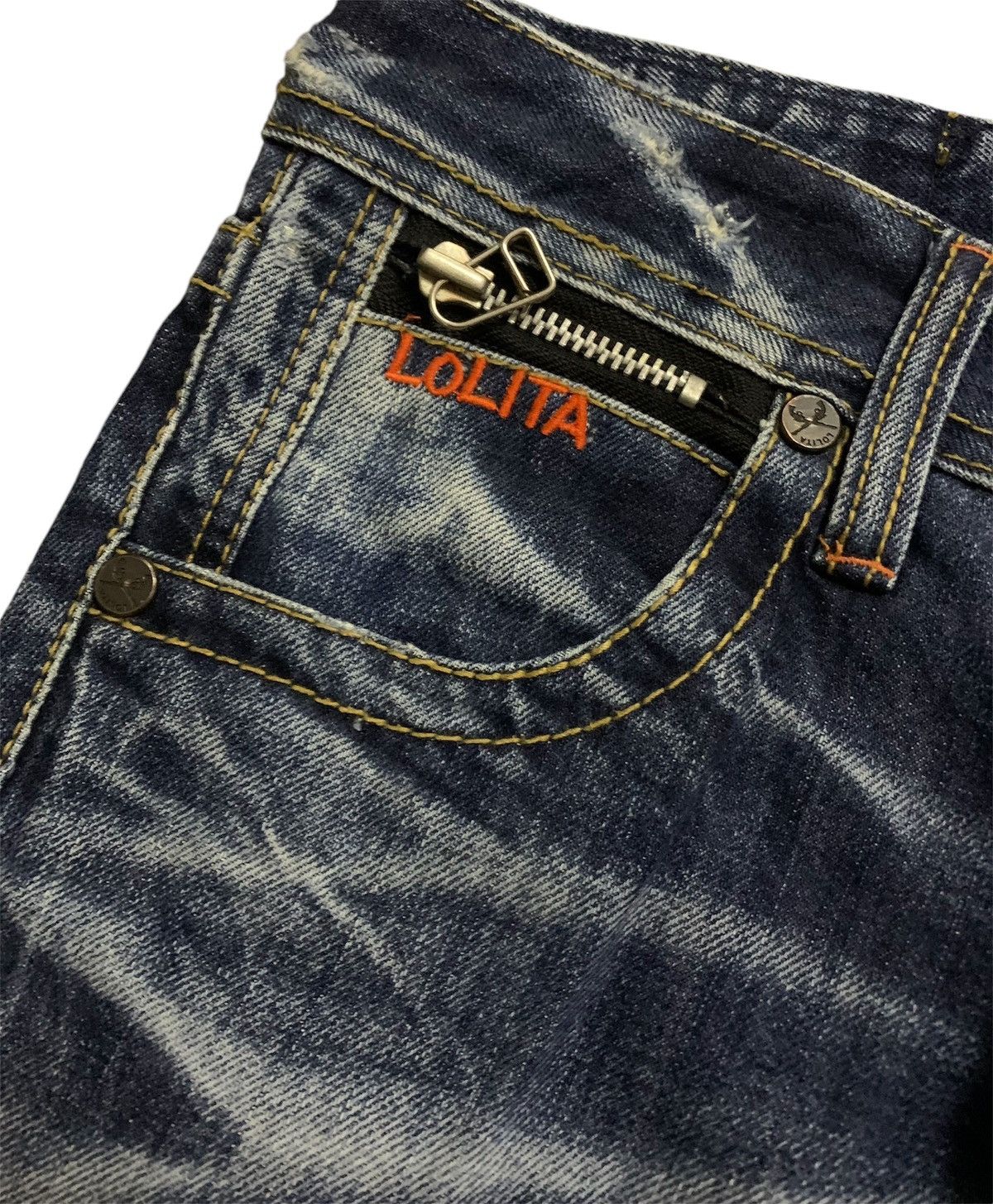 If Six Was Nine 💥FinalDrop💥Vtg Japanese Flare Lolita Yoshitomo Nara Denim Size 30" / US 8 / IT 44 - 8 Thumbnail