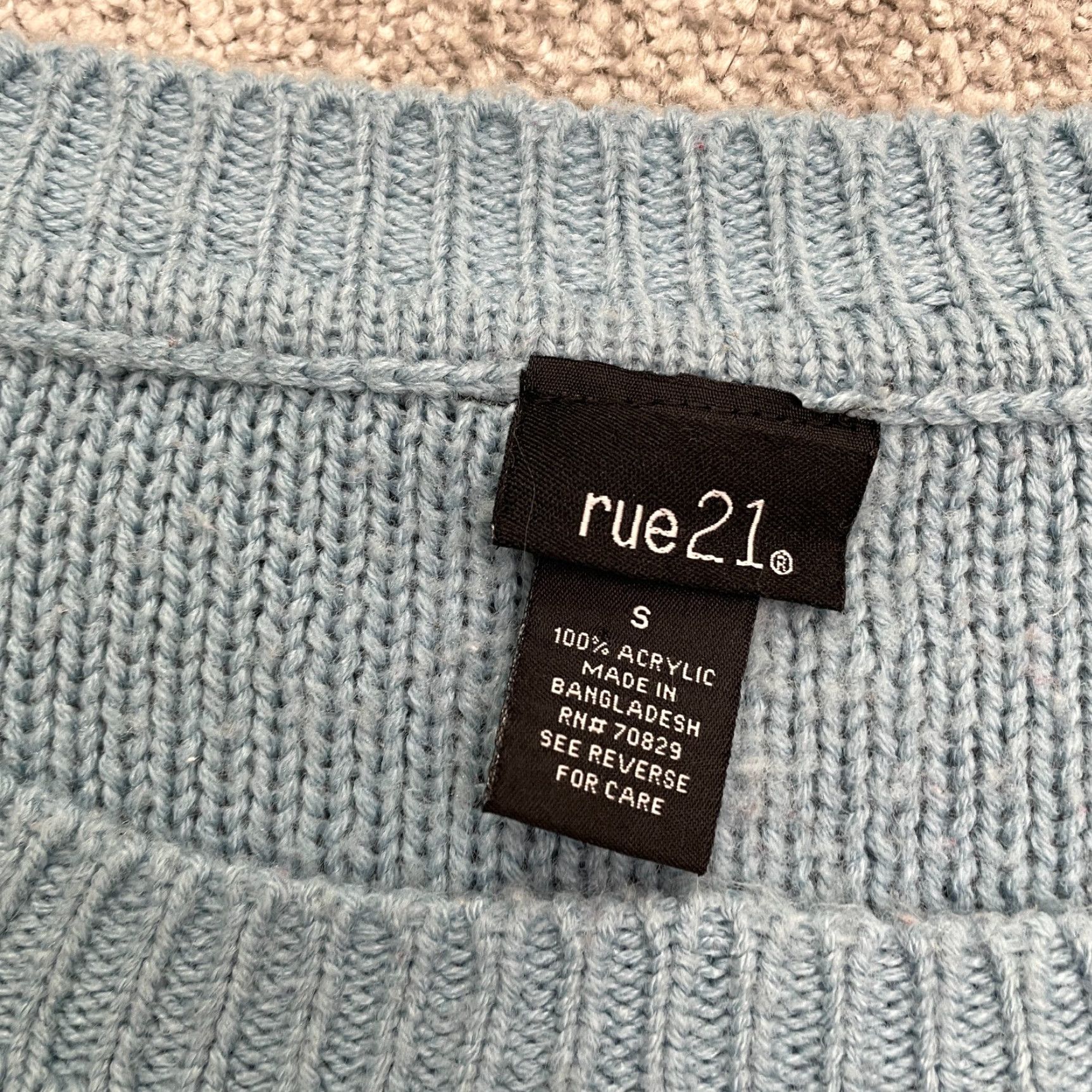 Vintage Rue21 Cropped Pullover Sweater Womens Small Blue Round Neck Knit Casual Size S / US 4 / IT 40 - 5 Thumbnail