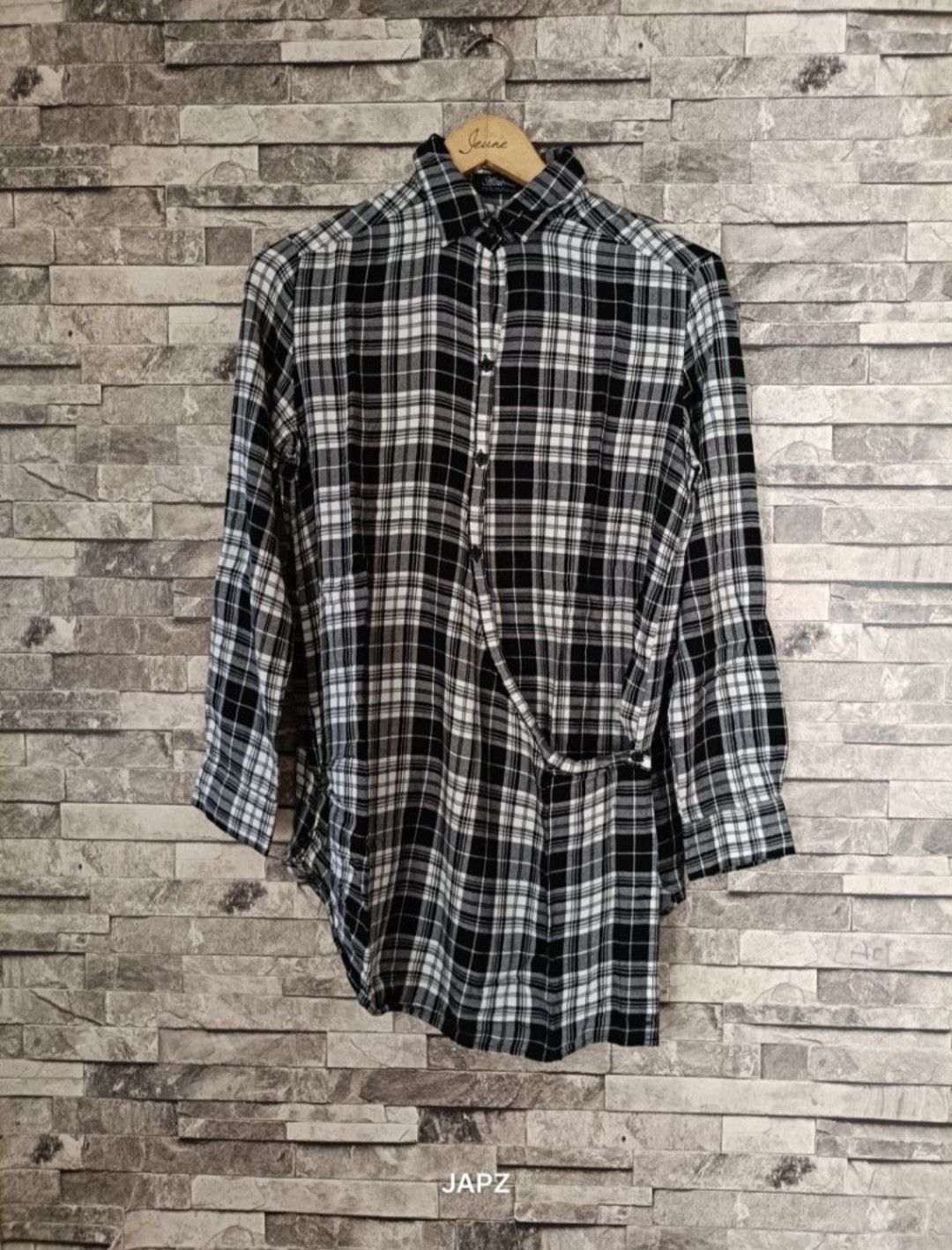 MOUSSY Azul by moussy long flannel assymetrical shirt Size S / US 4 / IT 40 - 1 Thumbnail