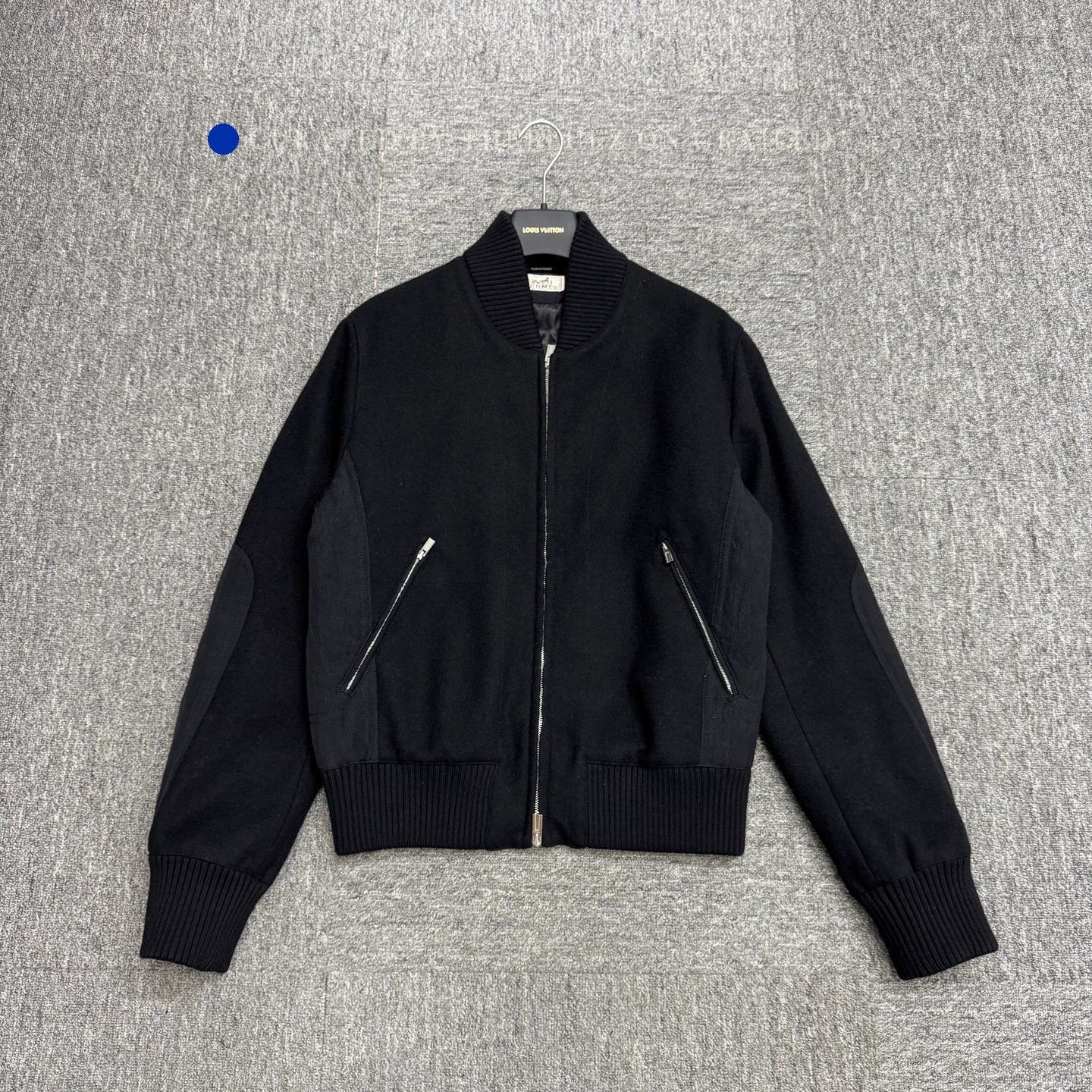 Hermes Classic Black Wool Bomber Jacket Size US M / EU 48-50 / 2 - 1 Thumbnail