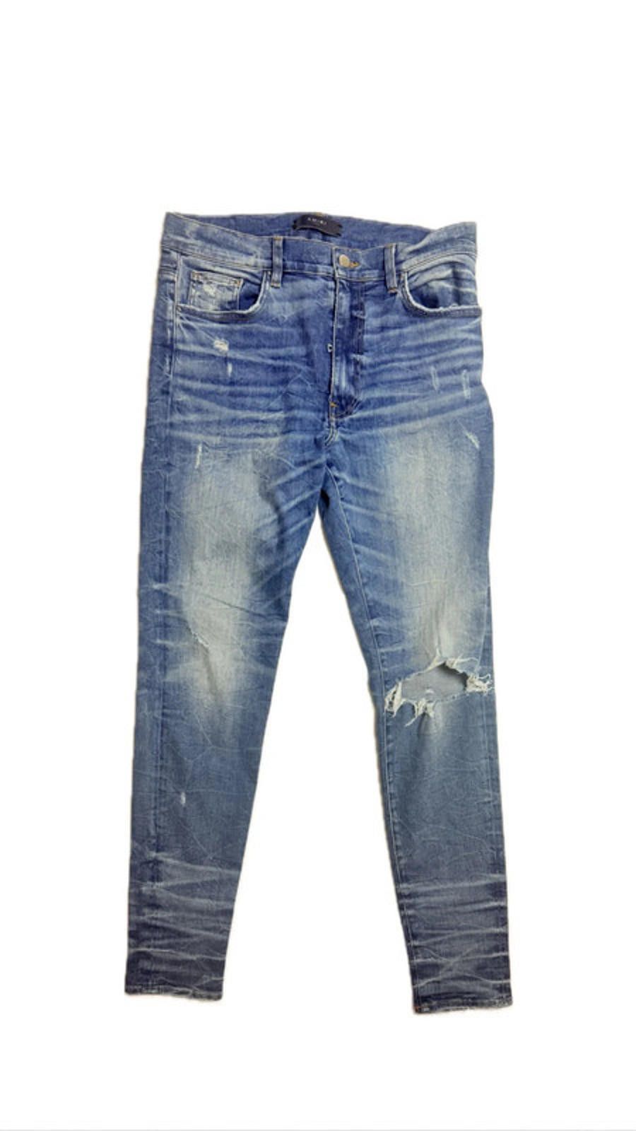 Amiri Amiri distressed blue jeans Size US 34 / EU 50 - 1 Thumbnail