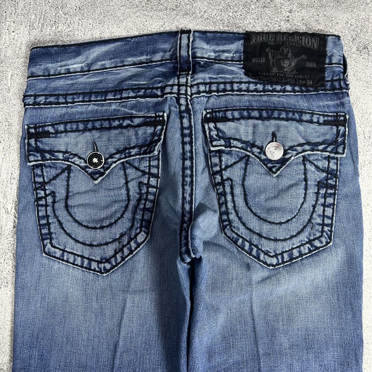 True Religion Vintage True Religion Billy Super T Disstread Flare Denim Size US 34 / EU 50 - 17 Thumbnail