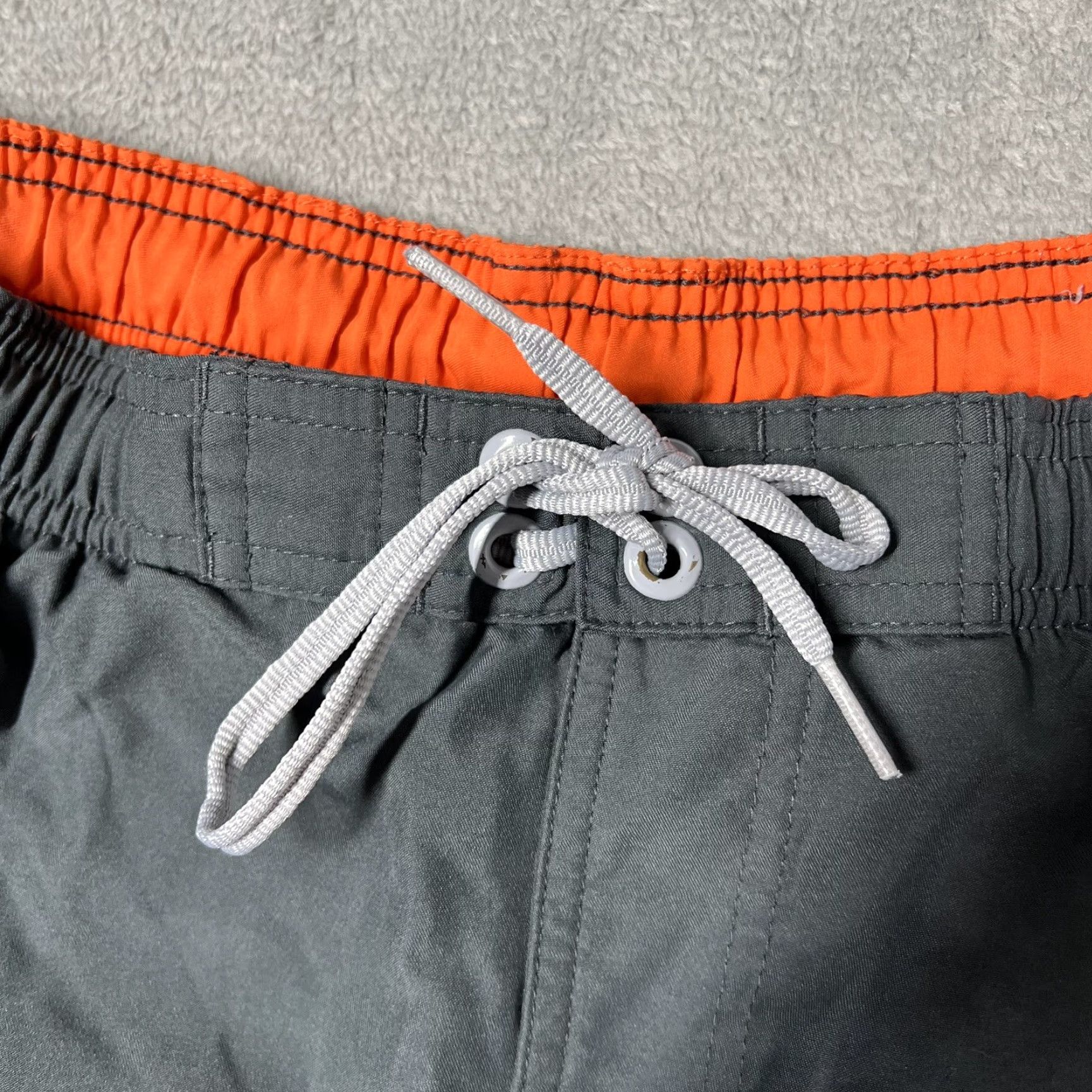 Nike Nike Mens Swim Trunks Regular Size M Gray Orange Beach Beach Surf Shorts 100% Polyester Size US 31 - 4 Thumbnail