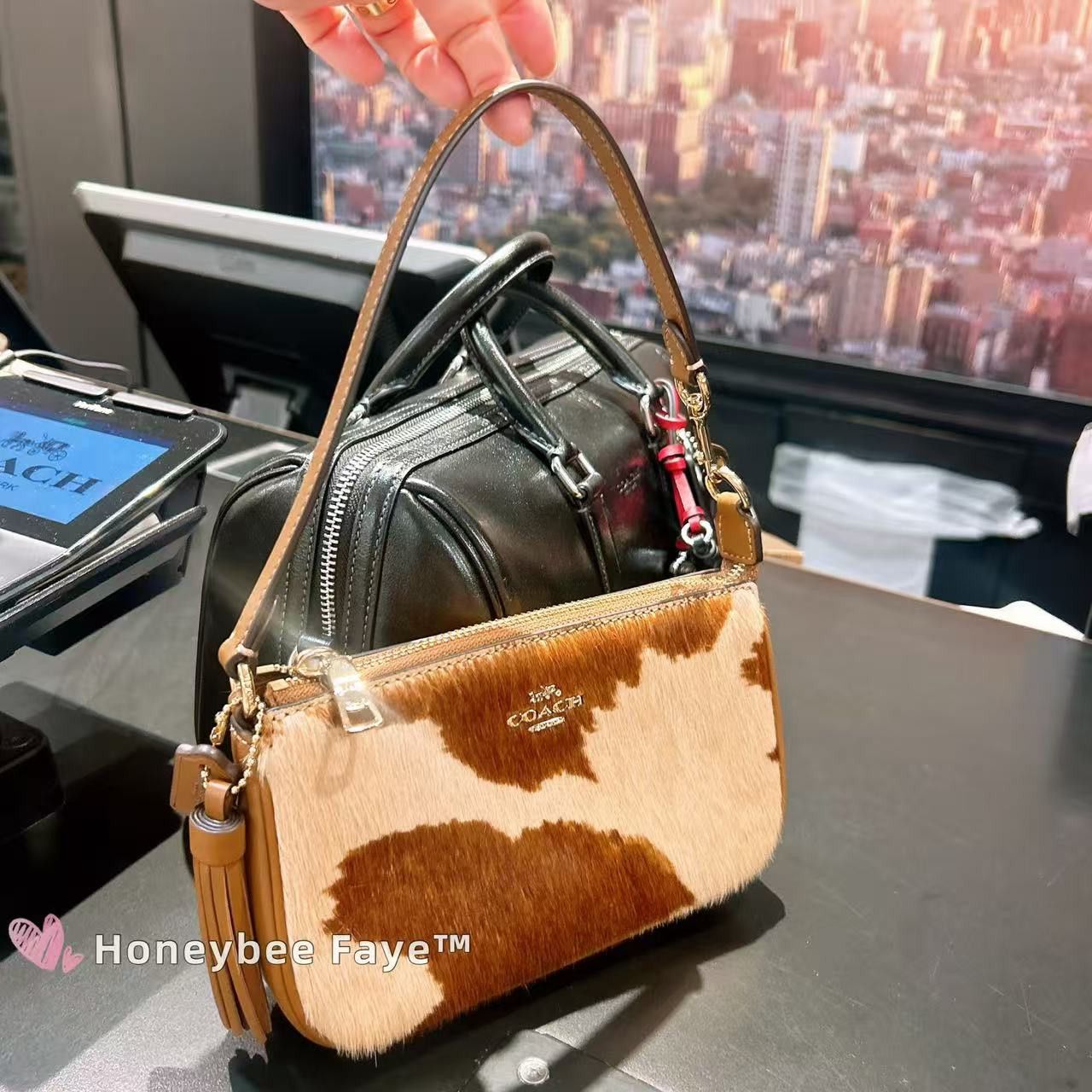 Coach NWT Coach Nolita 19 In Haircalf With Cow Print CDW34 Size ONE SIZE - 4 Thumbnail