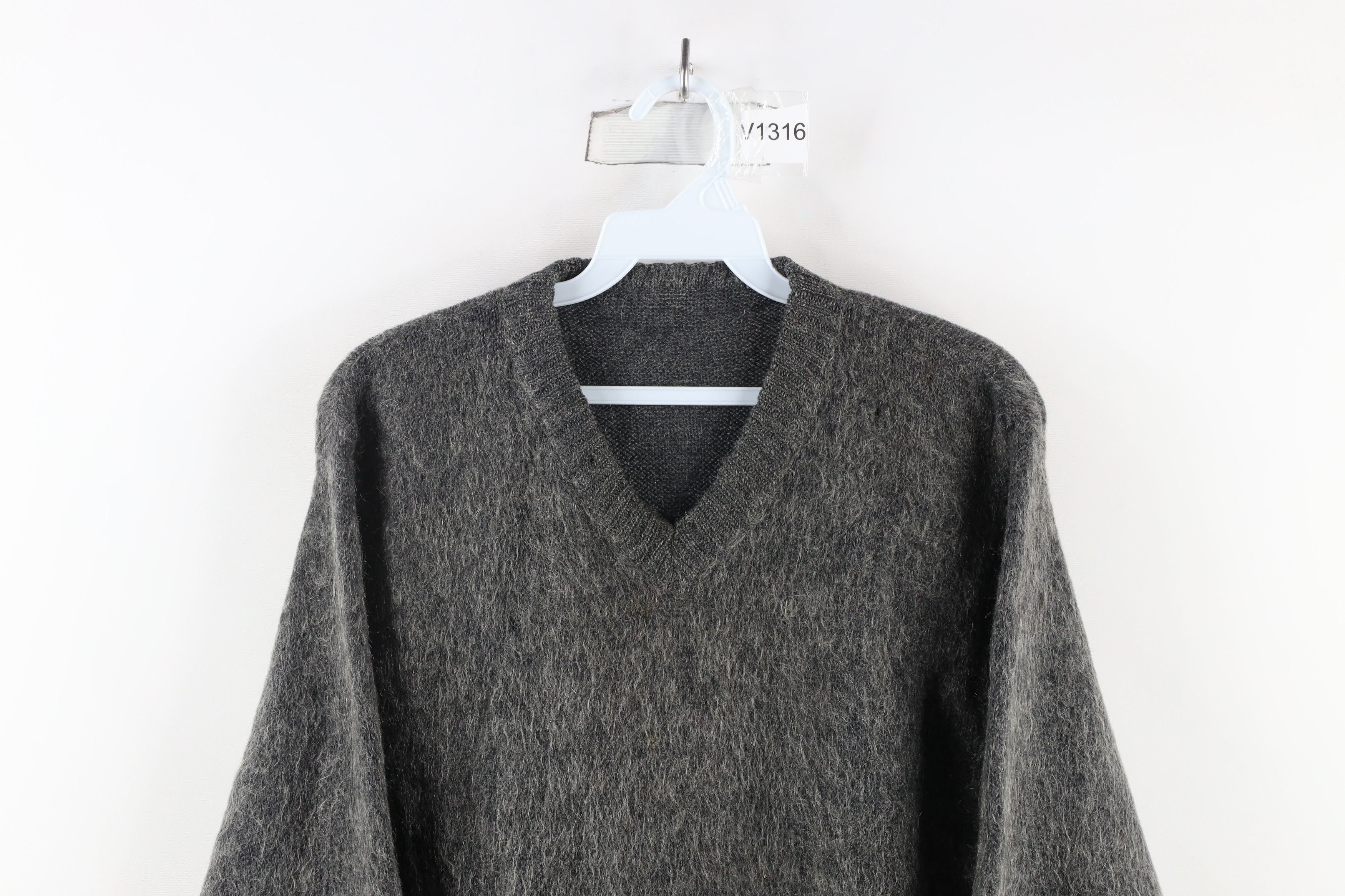 Vintage Vintage 40s 50s Streetwear Wool Shag Knit Sweater Gray Size US S / EU 44-46 / 1 - 2 Thumbnail