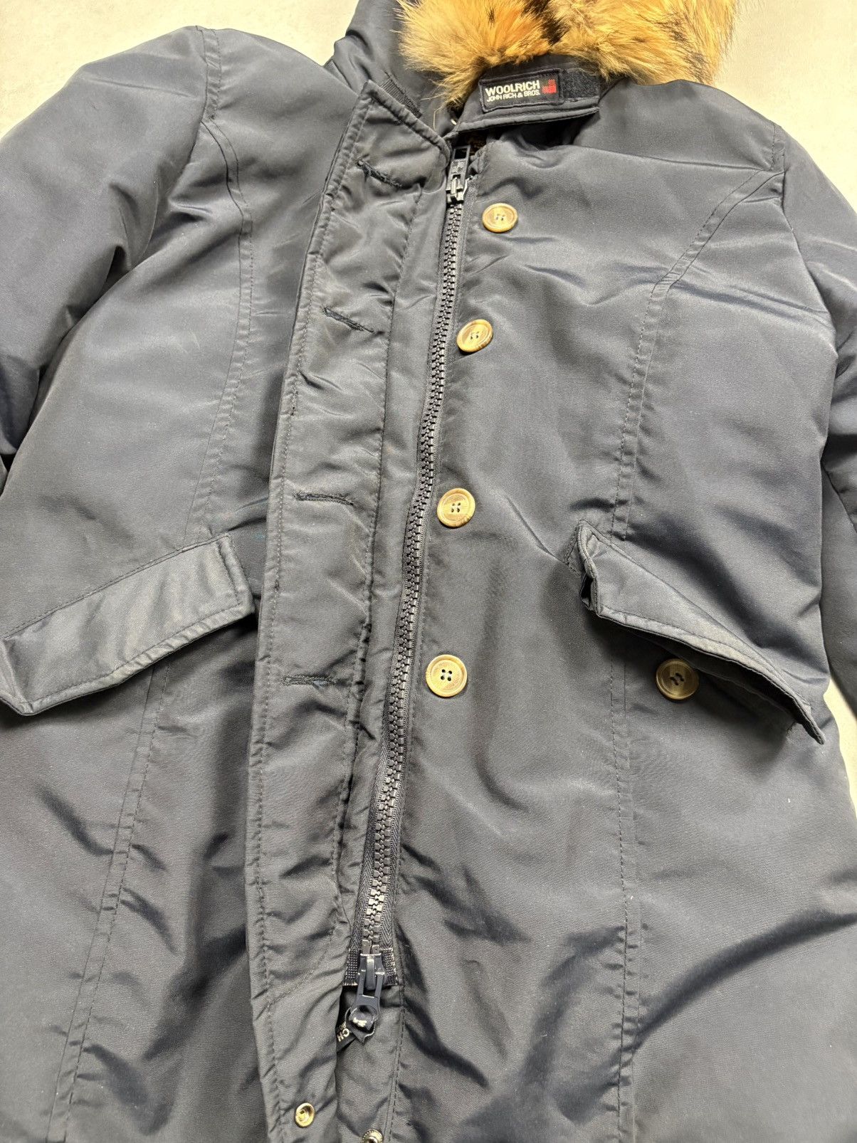 Woolrich Woolen Mills Woolrich John Rich & Bros Arctic Parka Navy Fur Hood XL Rare Size XL / US 12-14 / IT 48-50 - 13 Thumbnail