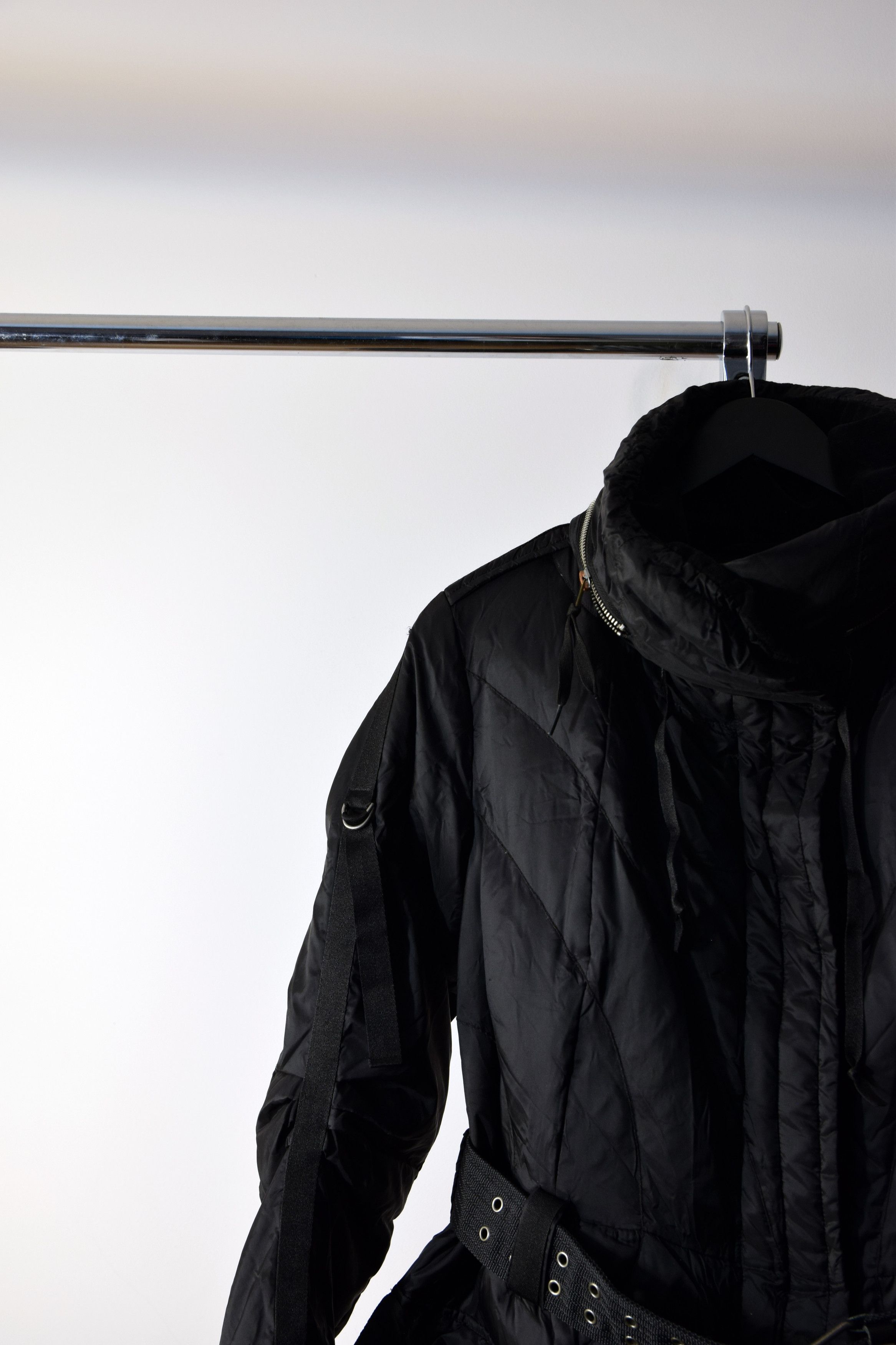 Marithe + Francois Girbaud × Vintage Marithe Francois Girbaud Black Hooded Long Coat Jacket Size S / US 4 / IT 40 - 6 Thumbnail