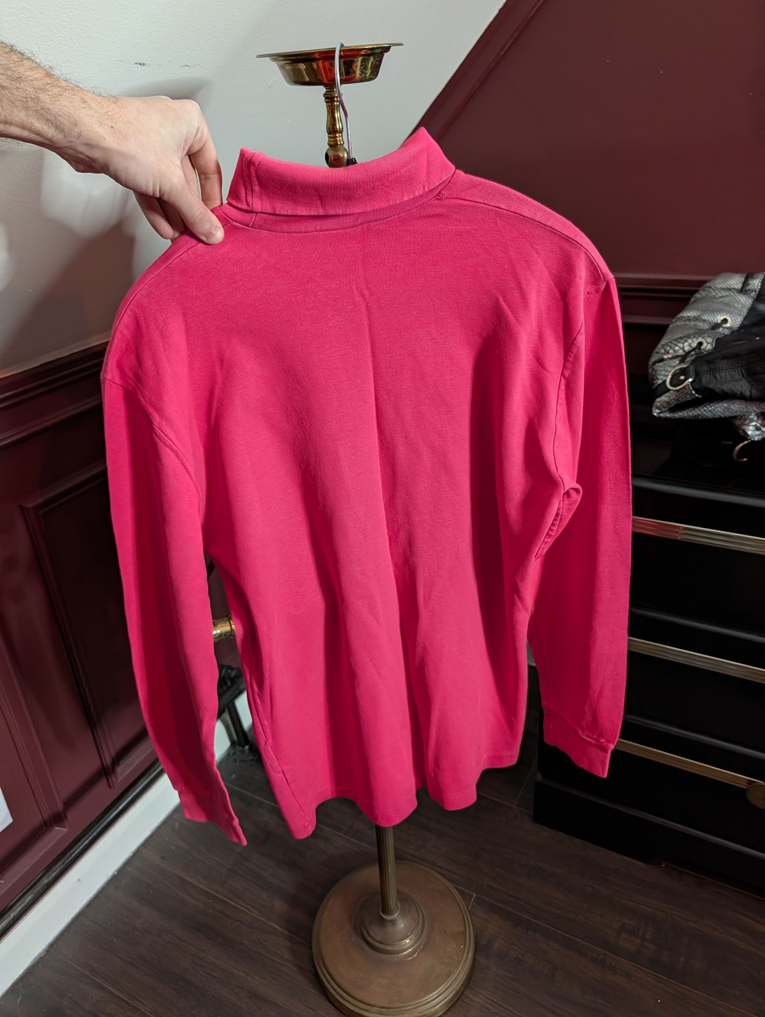 Vintage MASER Pink roll neck ribbed logo sweater 80s ski brand Size M / US 6-8 / IT 42-44 - 8 Thumbnail