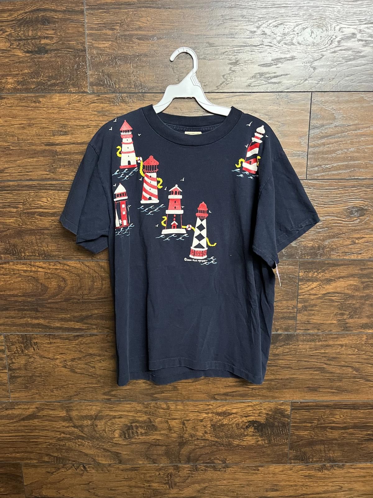 Alfred Dunhill VTG Lighouse T-shirt - 2000 Scattered Lighthouses Tee -M Size US M / EU 48-50 / 2 - 1 Thumbnail