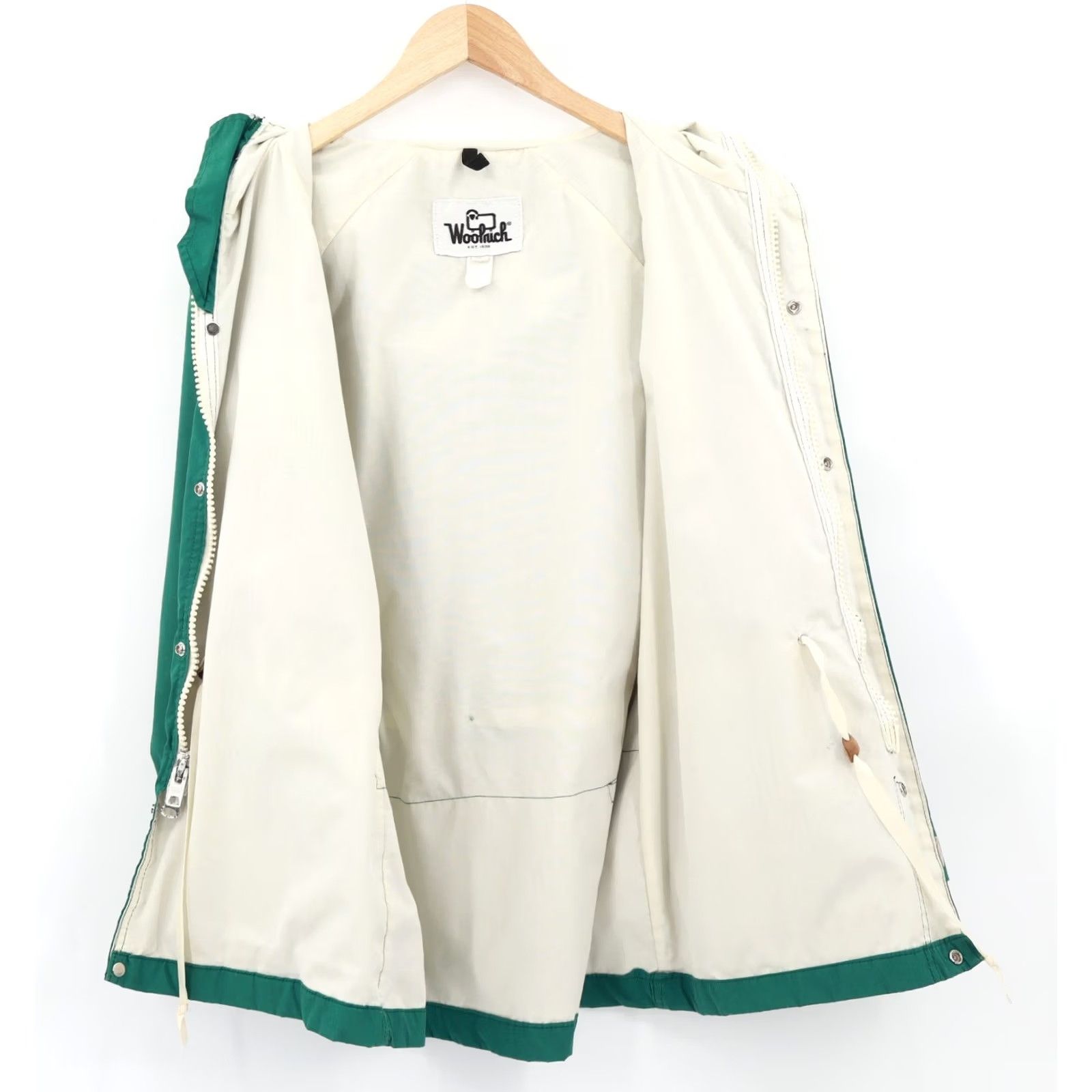 Vintage Woolrich Jacket Parka Hooded Vintage 1980's Women Sz M Green Cotton Blend Mid-Length Regular Lined Pockets"} Size M / US 6-8 / IT 42-44 - 3 Thumbnail