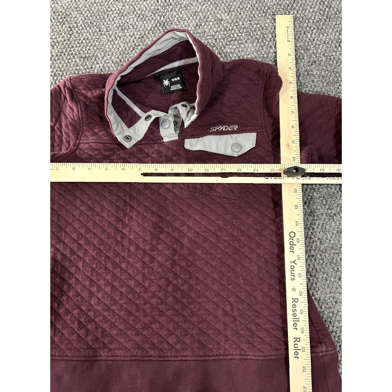Spyder Spyder Pullover Womens Medium Burgundy Quilted Snap Mock Neck Sweater Athletic Size M / US 6-8 / IT 42-44 - 6 Thumbnail