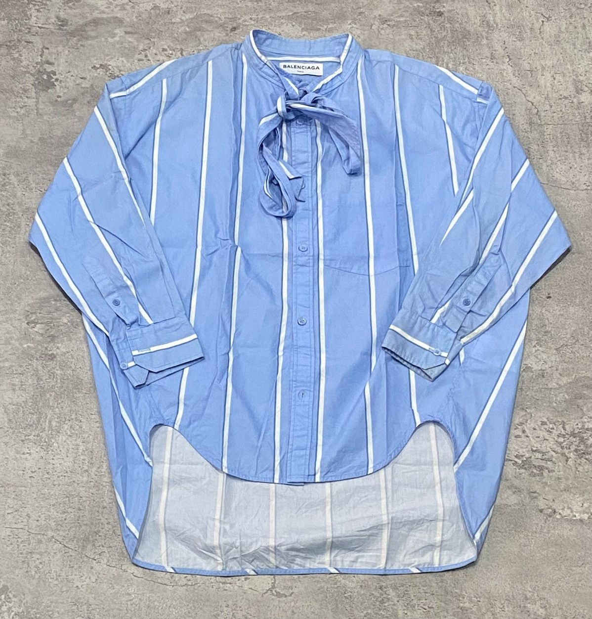 Balenciaga Balenciaga New Logo White Blue Shirt Size XXS / US 00 / IT 34 - 4 Thumbnail