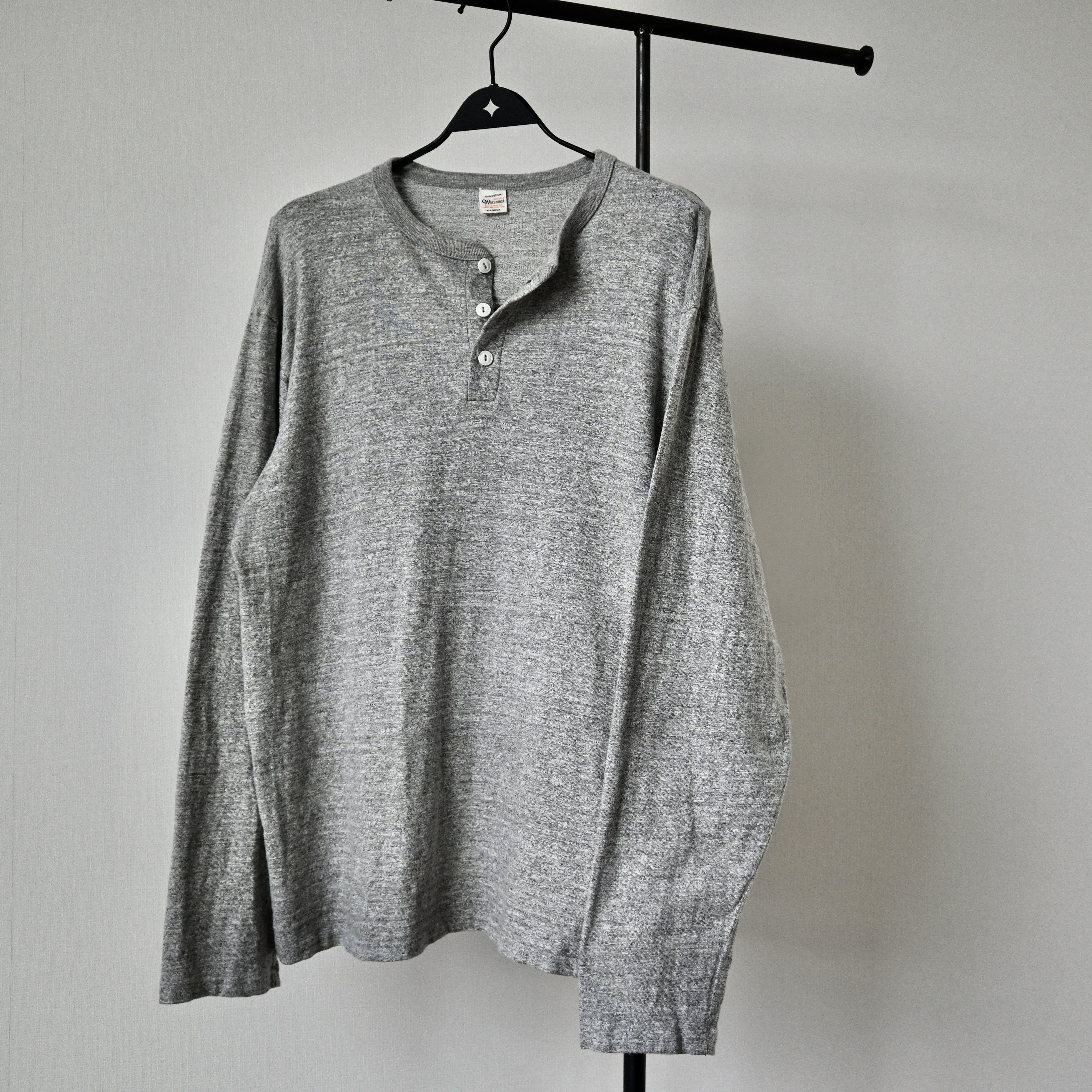 Warehouse Warehouse "shadow border" henley neck t-shirt made in Japan Size US XL / EU 56 / 4 - 14 Thumbnail