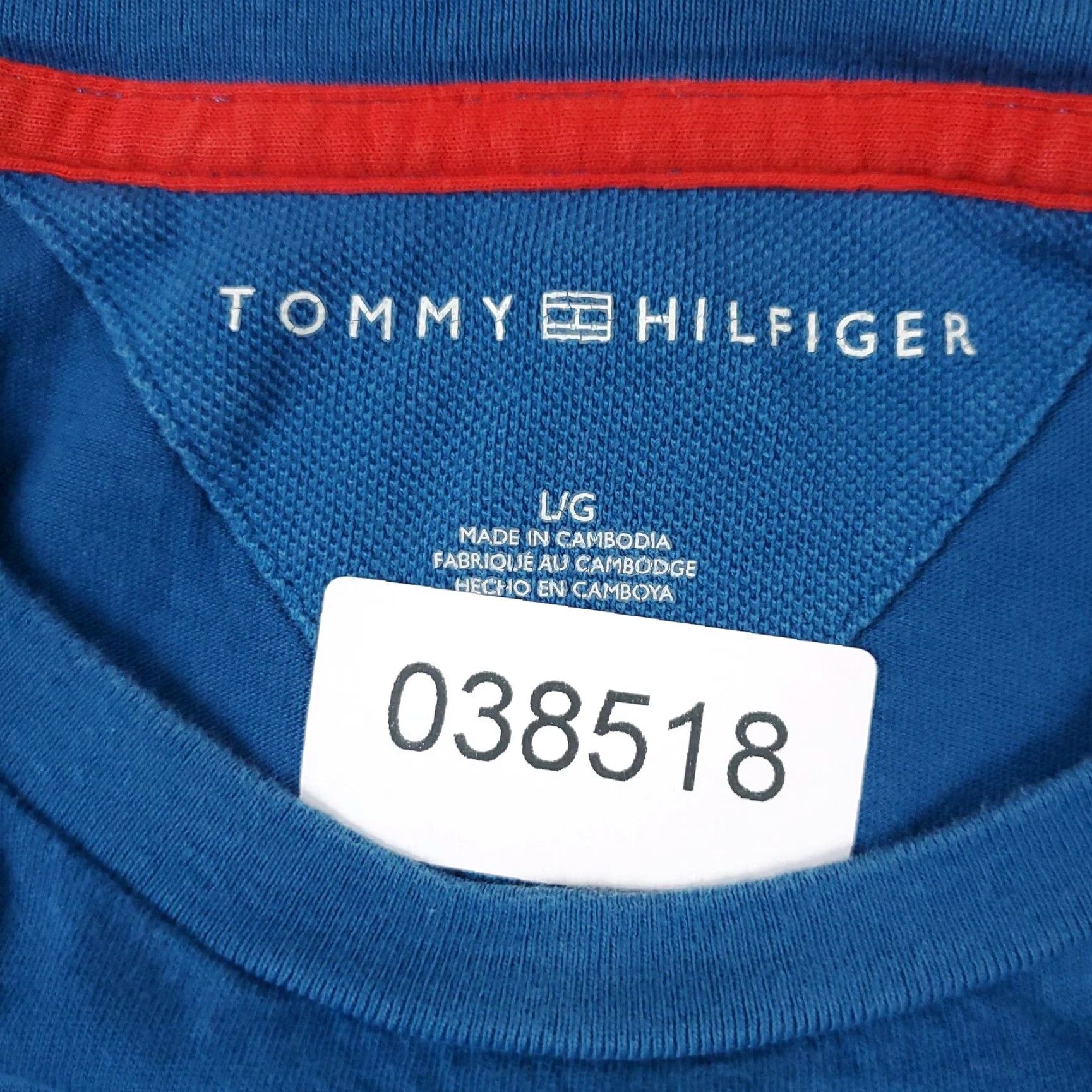 Tommy Hilfiger Tommy Hilfiger T-Shirt Mens Large Blue Casual Short Sleeve Crew Neck Regular Fit Size US L / EU 52-54 / 3 - 8 Thumbnail