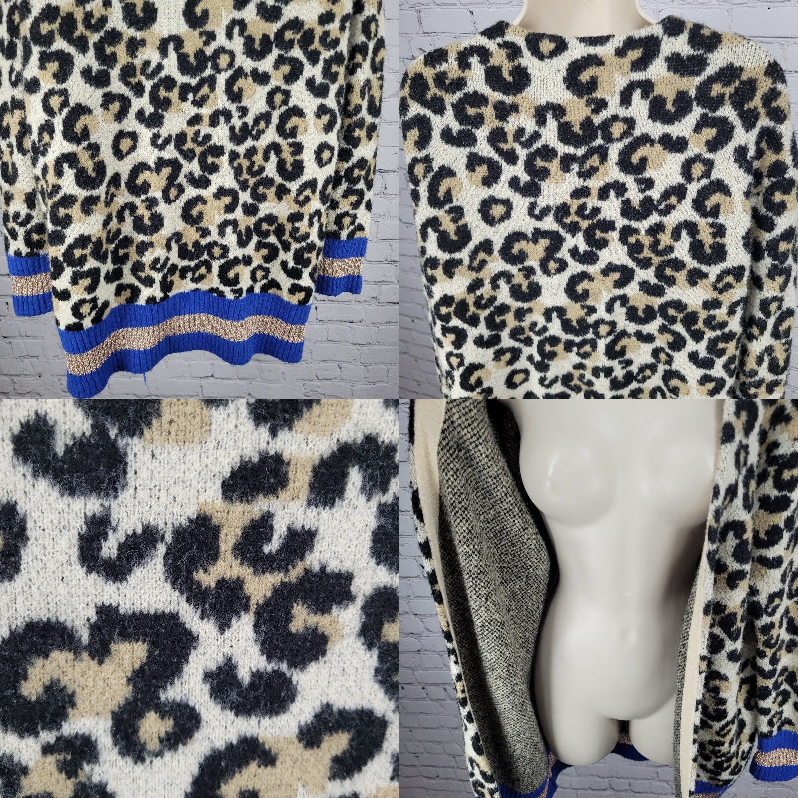 Central Park West Central Park West New York Beige Leopard Open Cardigan Sweater Size Small Size S / US 4 / IT 40 - 8 Thumbnail