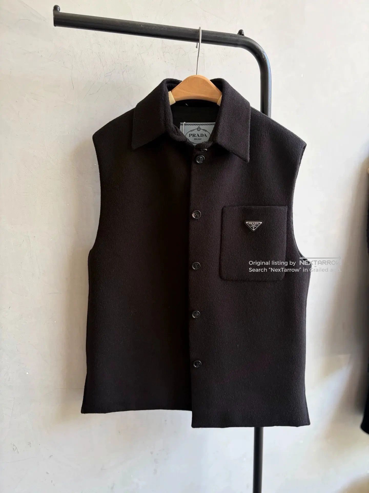 Prada Black Triangle Logo Vest Size 38 Chest 100, Women's (Size Xs)