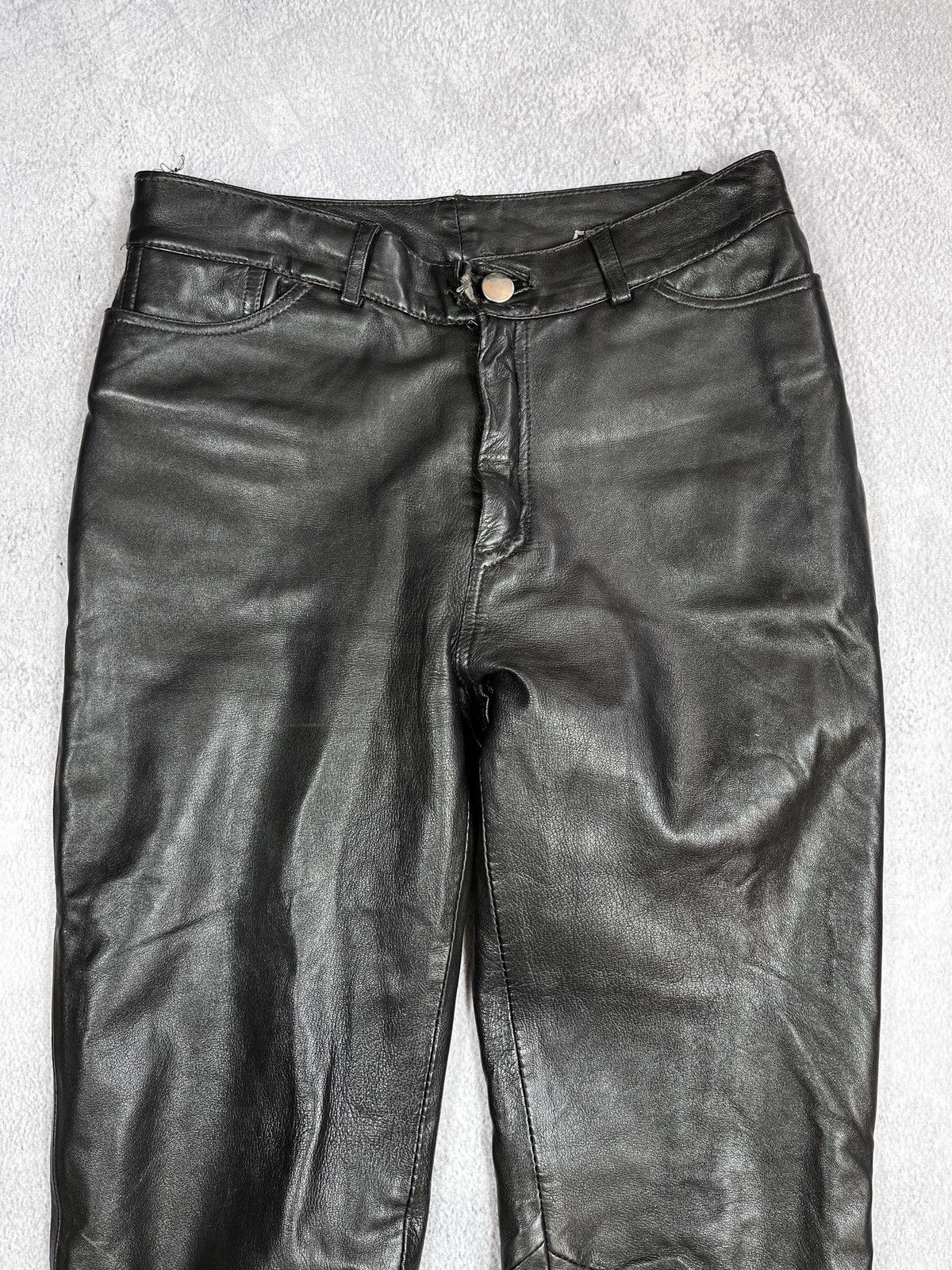 Leather × Vintage Vintage Y2K Leather pants biker opuim kadoya style size 4 Size 27" / US 4 / IT 40 - 2 Thumbnail