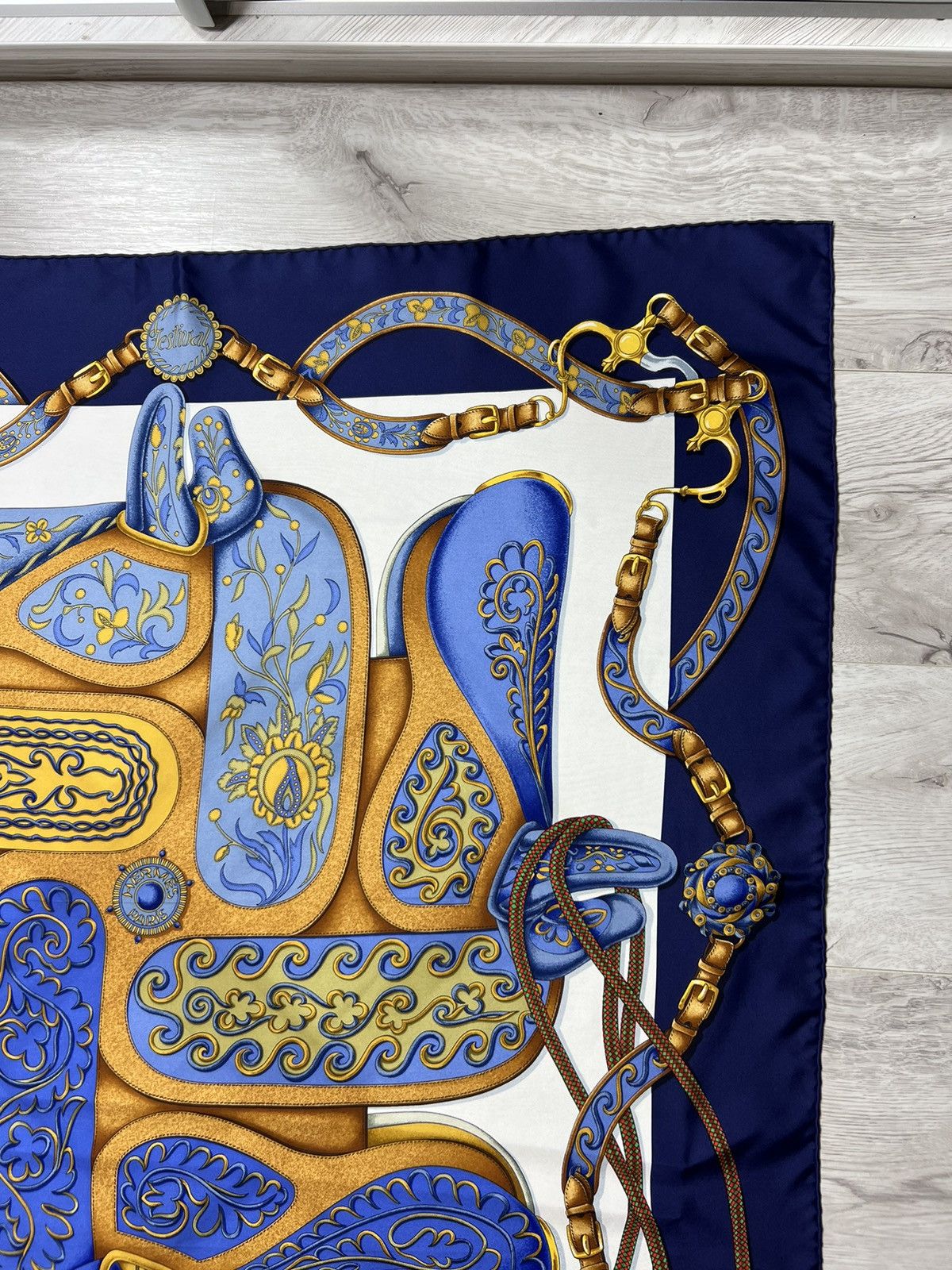 Hermes Vintage Hermes Kare90 Festival By Henri D'origny Silk Scarf Size ONE SIZE - 10 Thumbnail