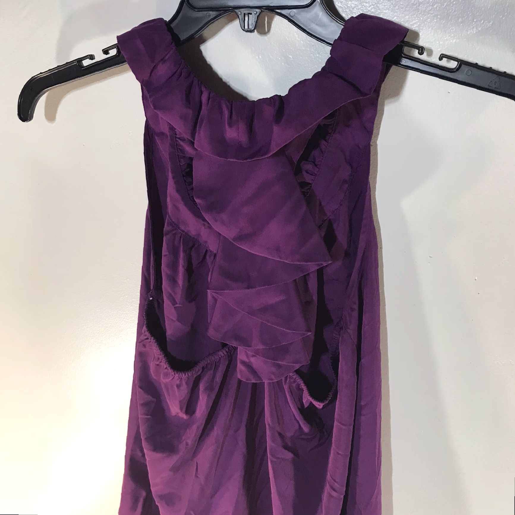 Vintage Elle Purple Ruffled Sleeveless X-Soft Racerback Tunic Top Womens Size M Size M / US 6-8 / IT 42-44 - 5 Thumbnail