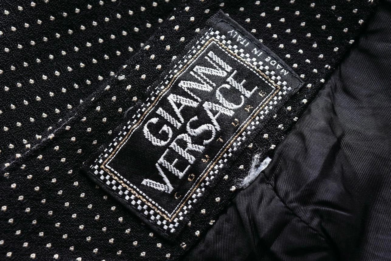 Versace Women's Gianni Versace Couture Black Polka Dot Pencil Skirt Size 27" / US 4 / IT 40 - 3 Thumbnail