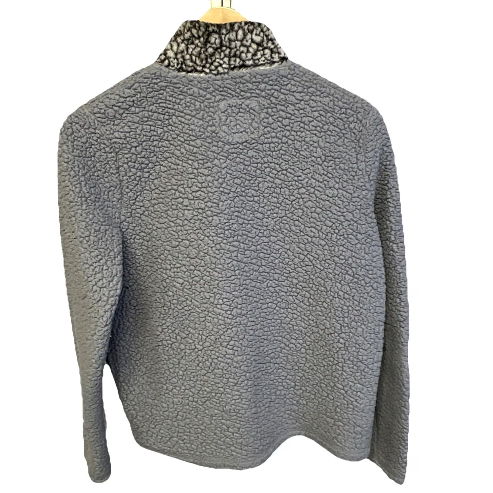 Abercrombie & Fitch Abercrombie & Fitch Women’s Sherpa Fleece 1/4 Zip Gray Medium Open Pockets Jacket Size M / US 6-8 / IT 42-44 - 6 Thumbnail