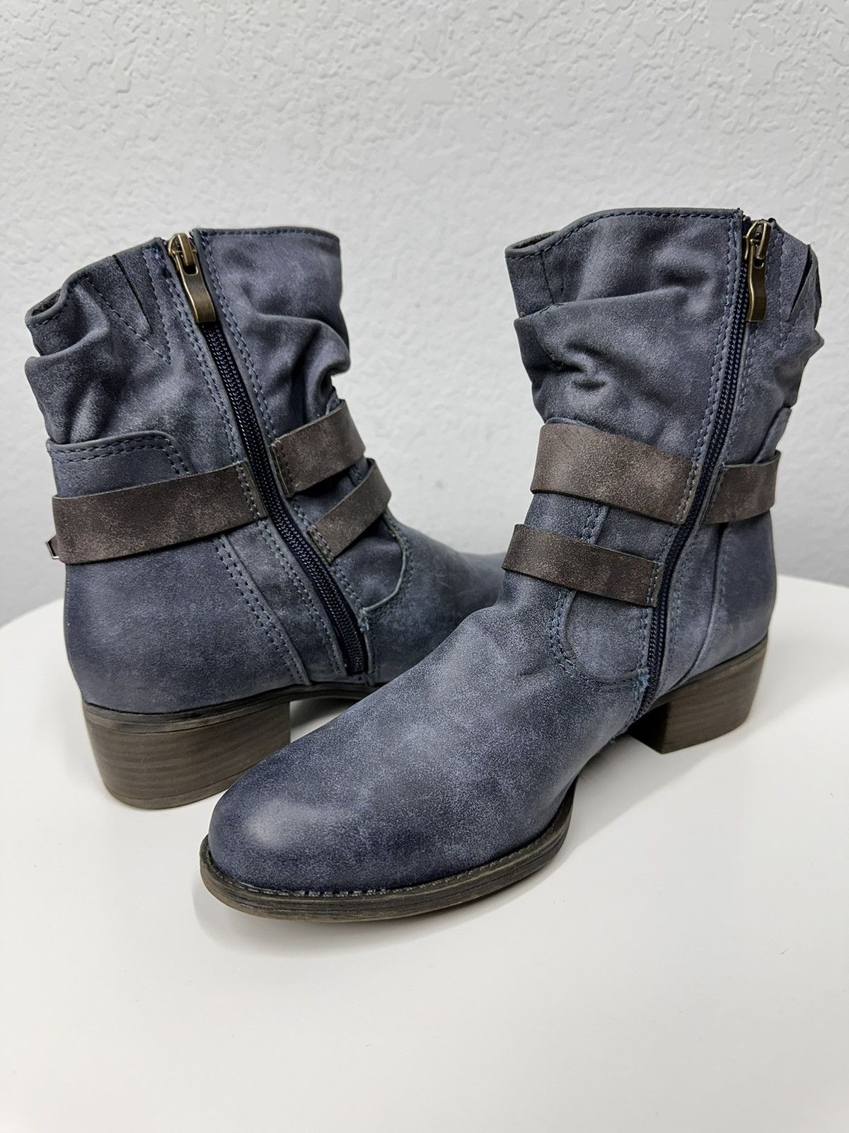 A.S.98 Rare Blue Leather Ankle Boots A.S. 98 Guidi Kapital Japan Size US 7 / EU 40 - 11 Thumbnail