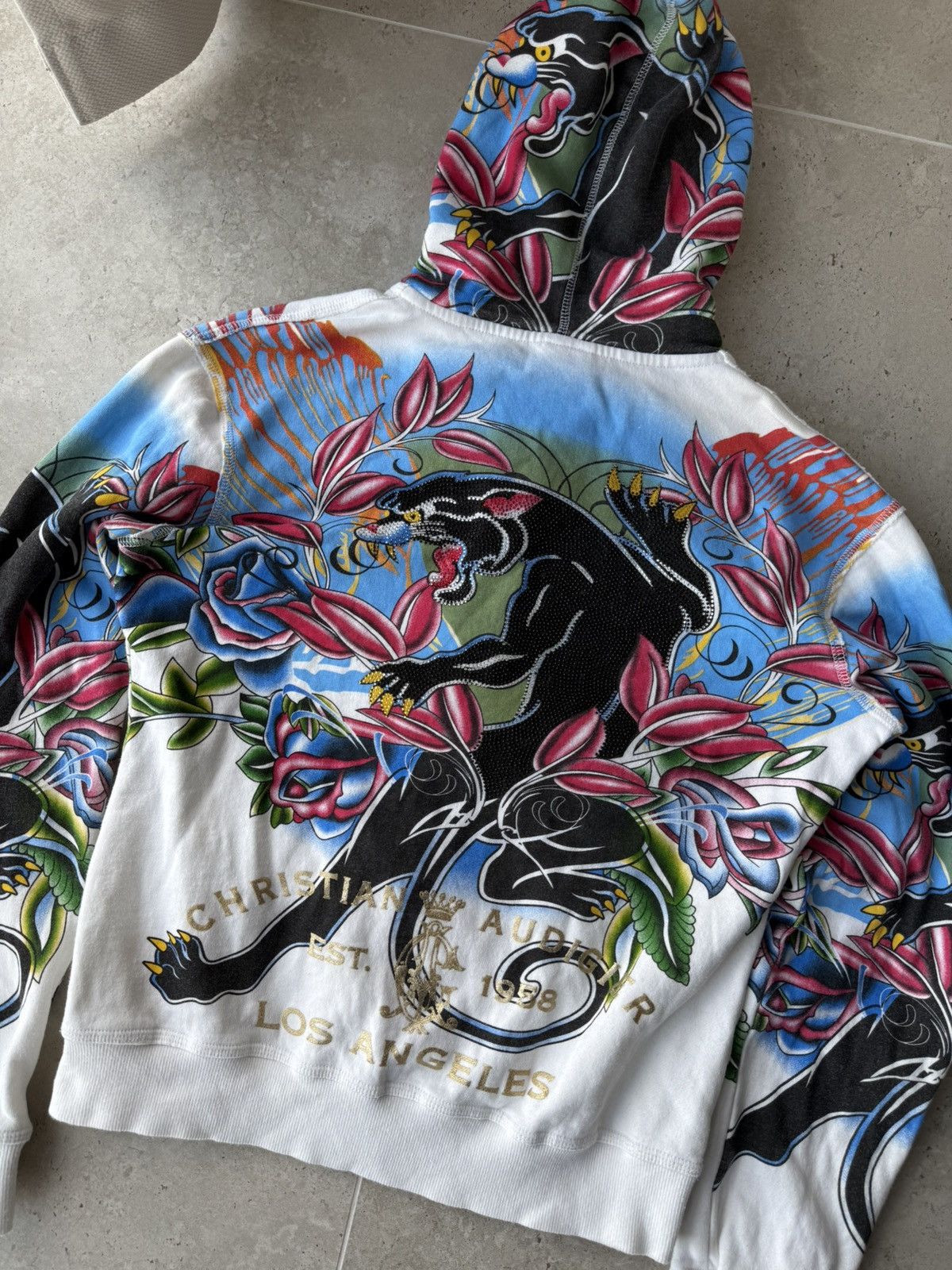 Christian Audigier Vintage Ed Hardy Hoodie Size XL / US 12-14 / IT 48-50 - 3 Thumbnail